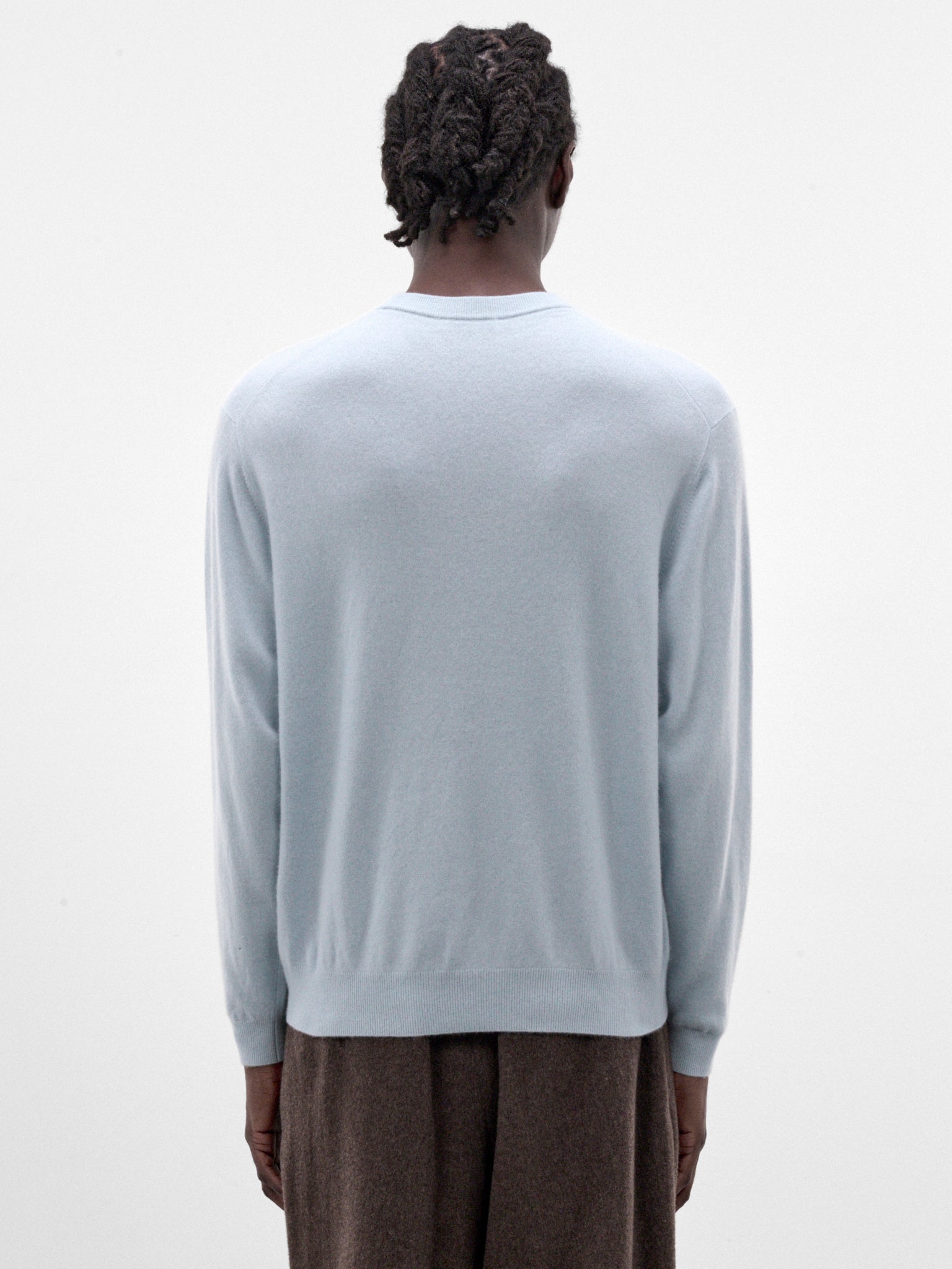 Blue Baby Cashmere Crewneck Sweater (KRAGLW0911-SAX-LT-BLUE)