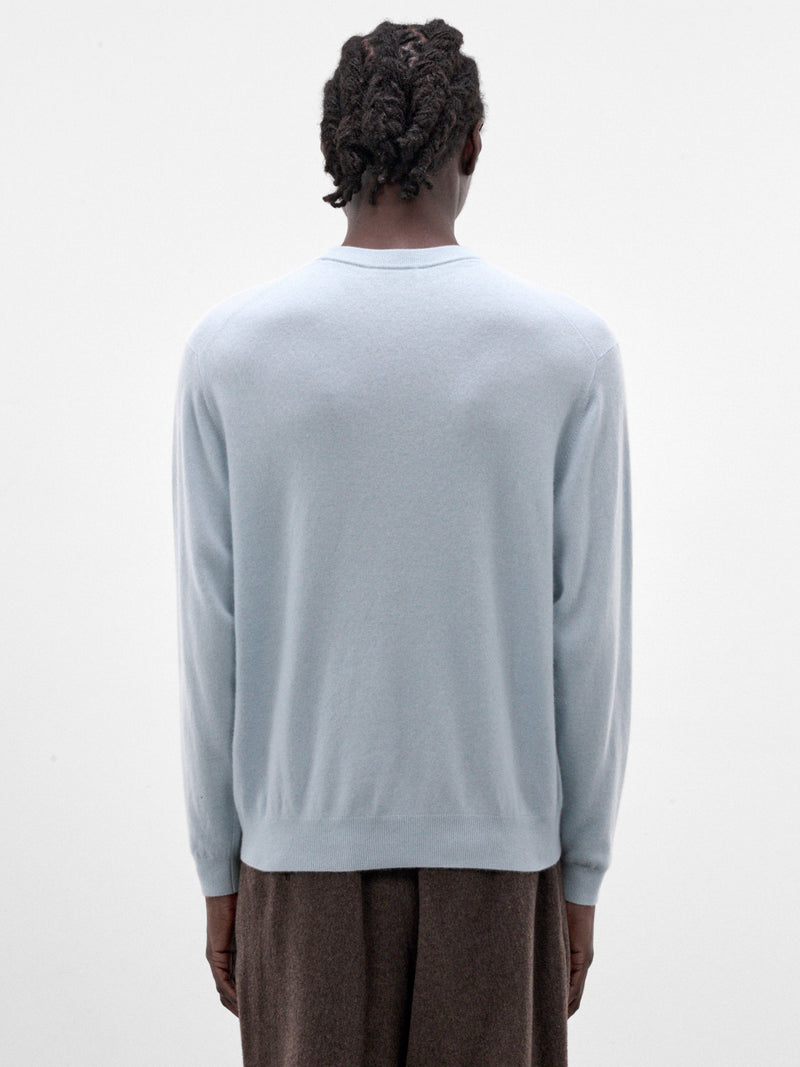 Blue Baby Cashmere Crewneck Sweater (KRAGLW0911-SAX-LT-BLUE)