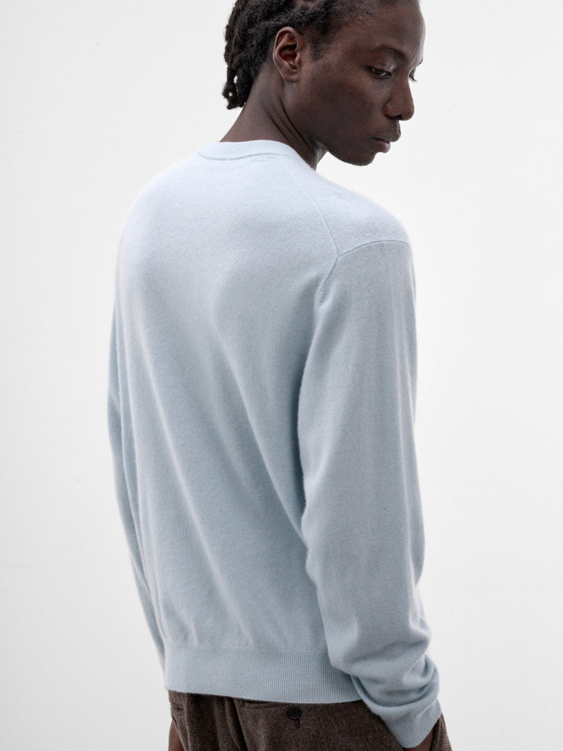 Blue Baby Cashmere Crewneck Sweater (KRAGLW0911-SAX-LT-BLUE)