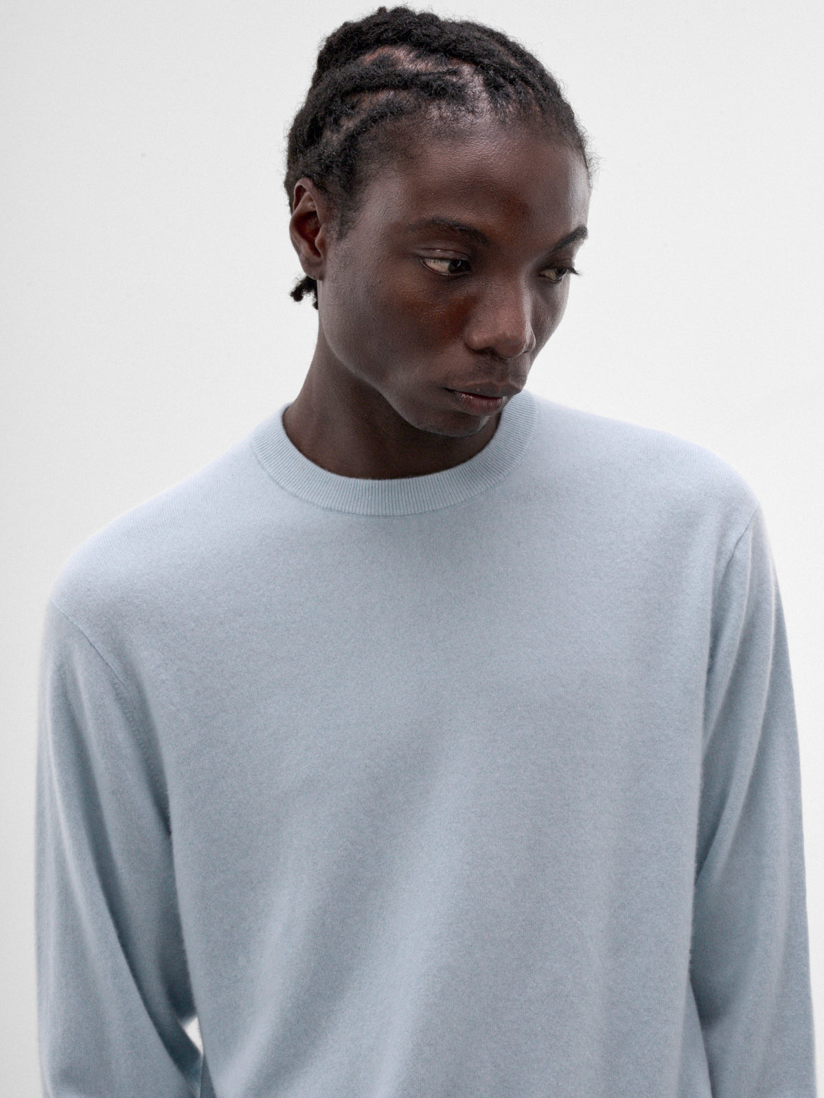 Blue Baby Cashmere Crewneck Sweater (KRAGLW0911-SAX-LT-BLUE)