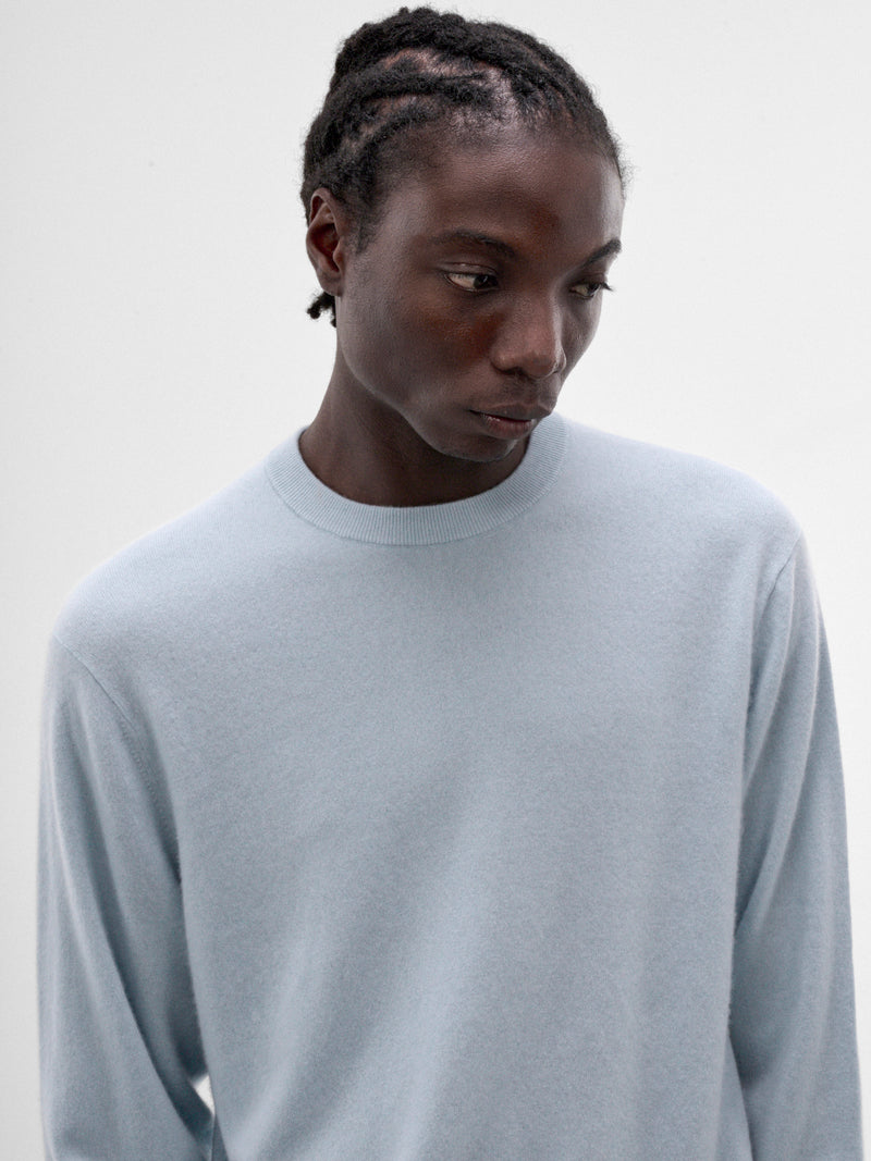 Blue Baby Cashmere Crewneck Sweater (KRAGLW0911-SAX-LT-BLUE)