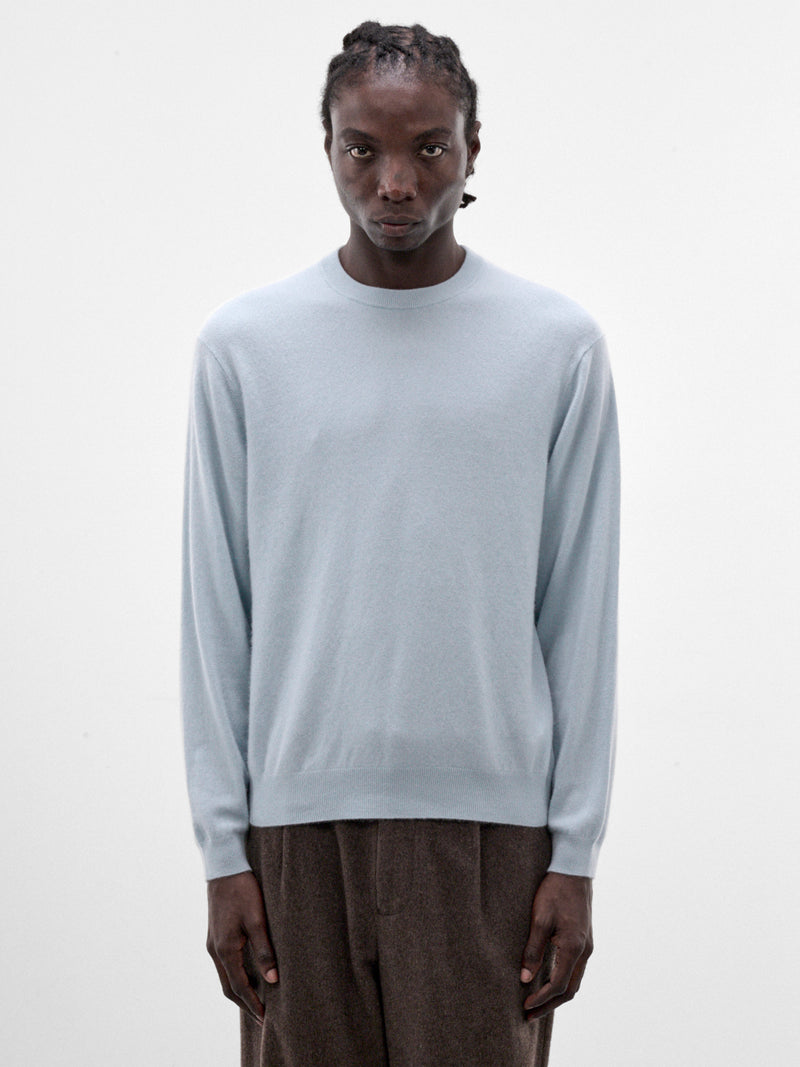 Blue Baby Cashmere Crewneck Sweater (KRAGLW0911-SAX-LT-BLUE)