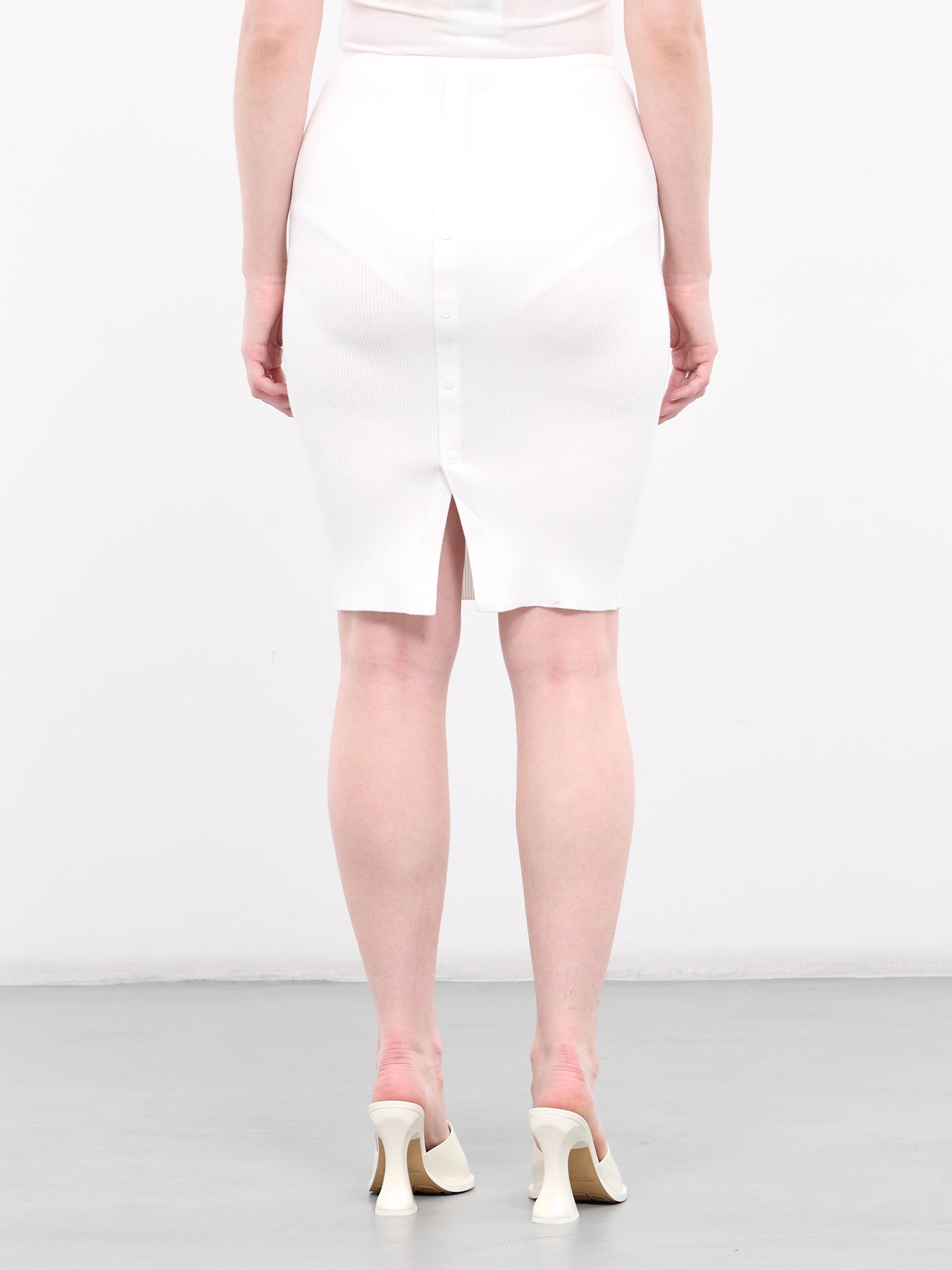 Ribbed Pencil Skirt (KS1-24-602-W-WHITE)