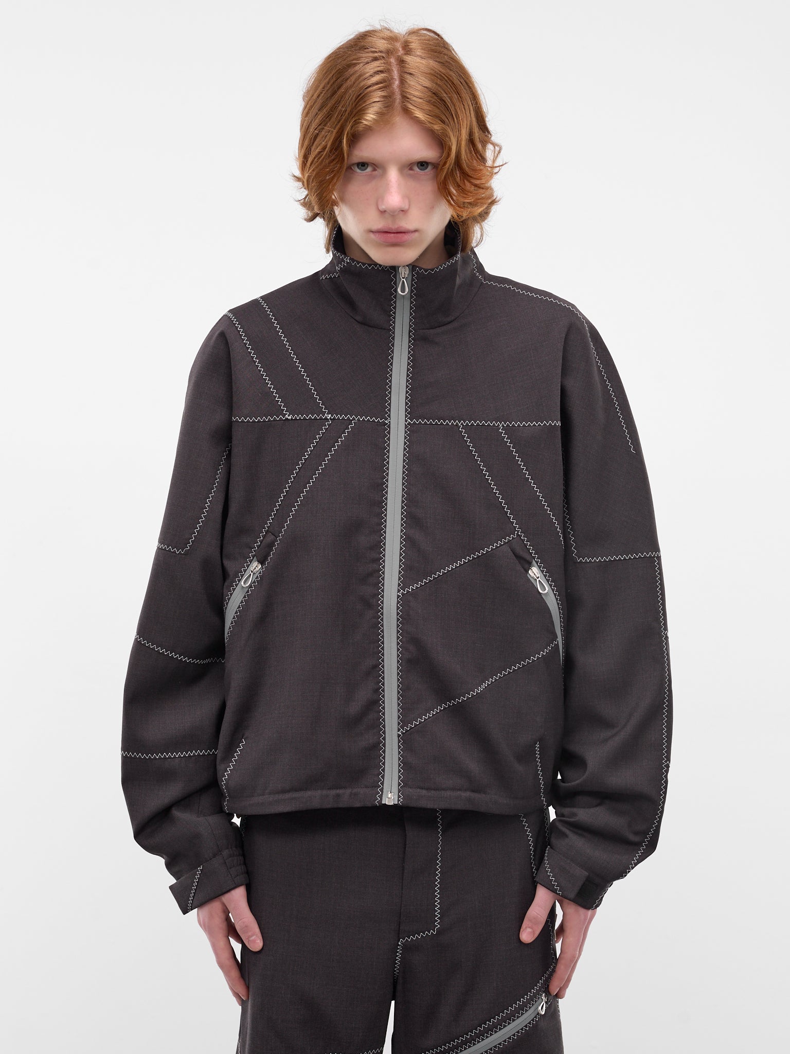 Fosco Wool Asymmetric Panel Jacket (KKSS26J09-53-UMBER-BROWN)