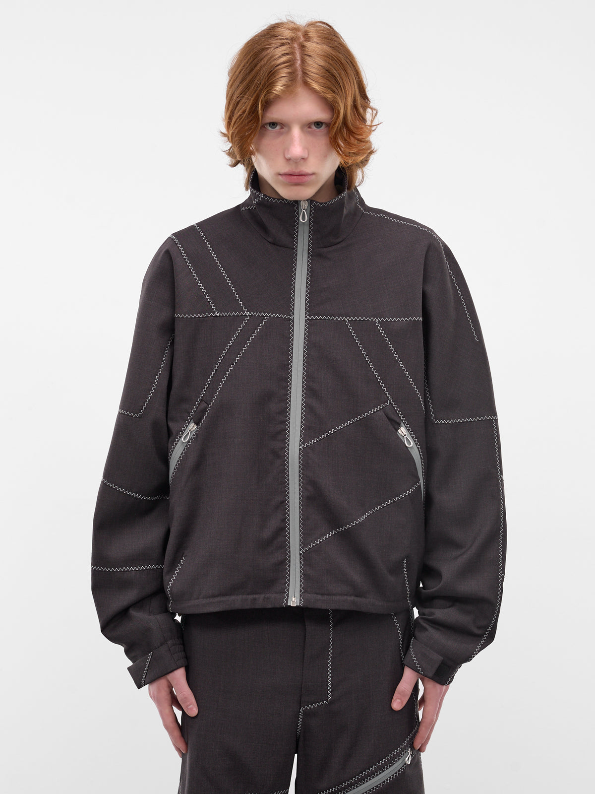 Fosco Wool Asymmetric Panel Jacket (KKSS26J09-53-UMBER-BROWN)