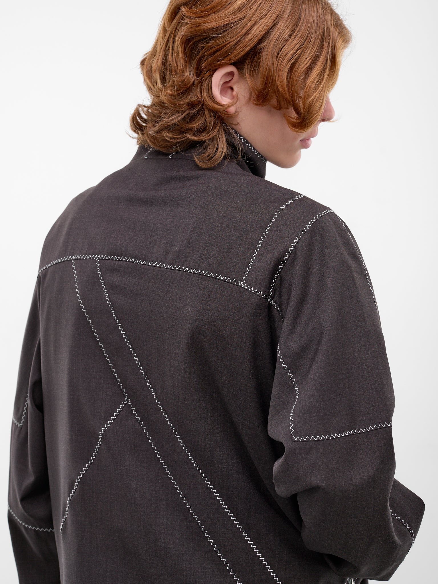 Fosco Wool Asymmetric Panel Jacket (KKSS26J09-53-UMBER-BROWN)