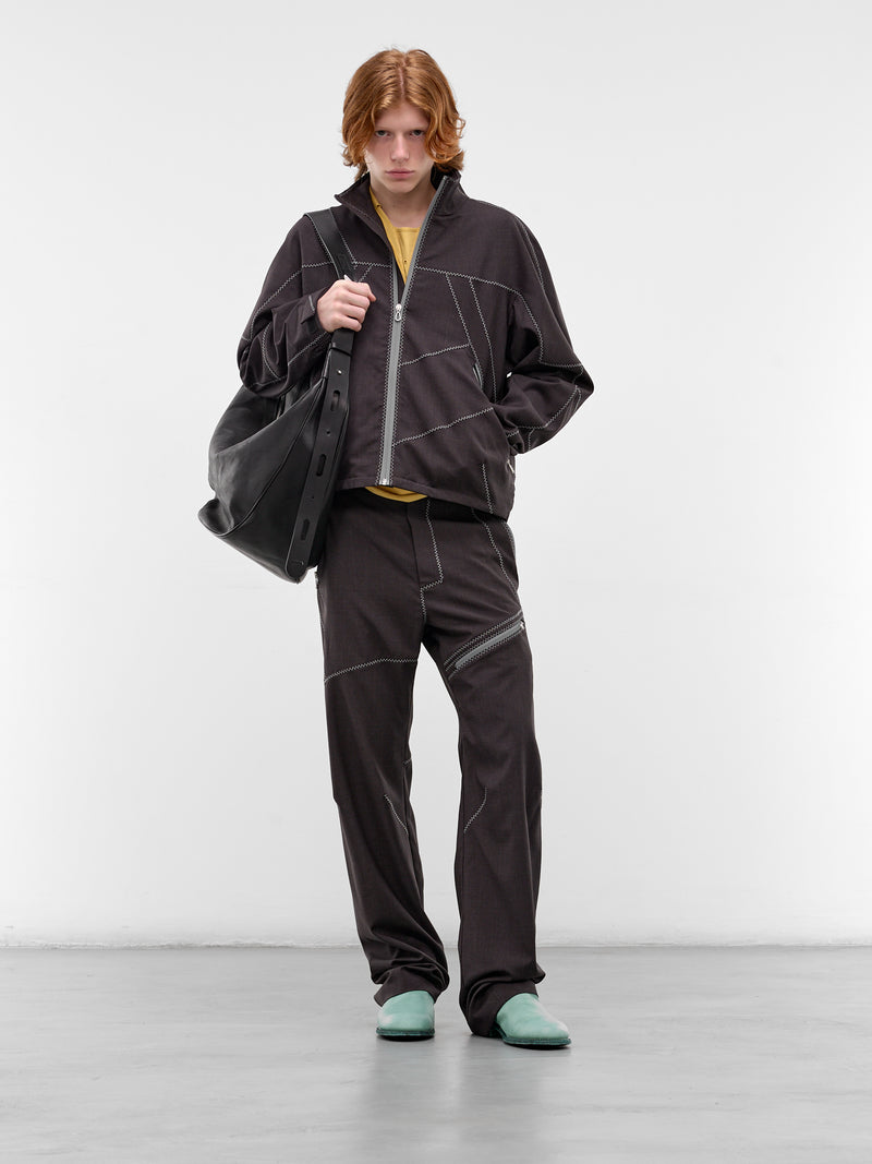 Fosco Wool Asymmetric Panel Jacket (KKSS26J09-53-UMBER-BROWN)