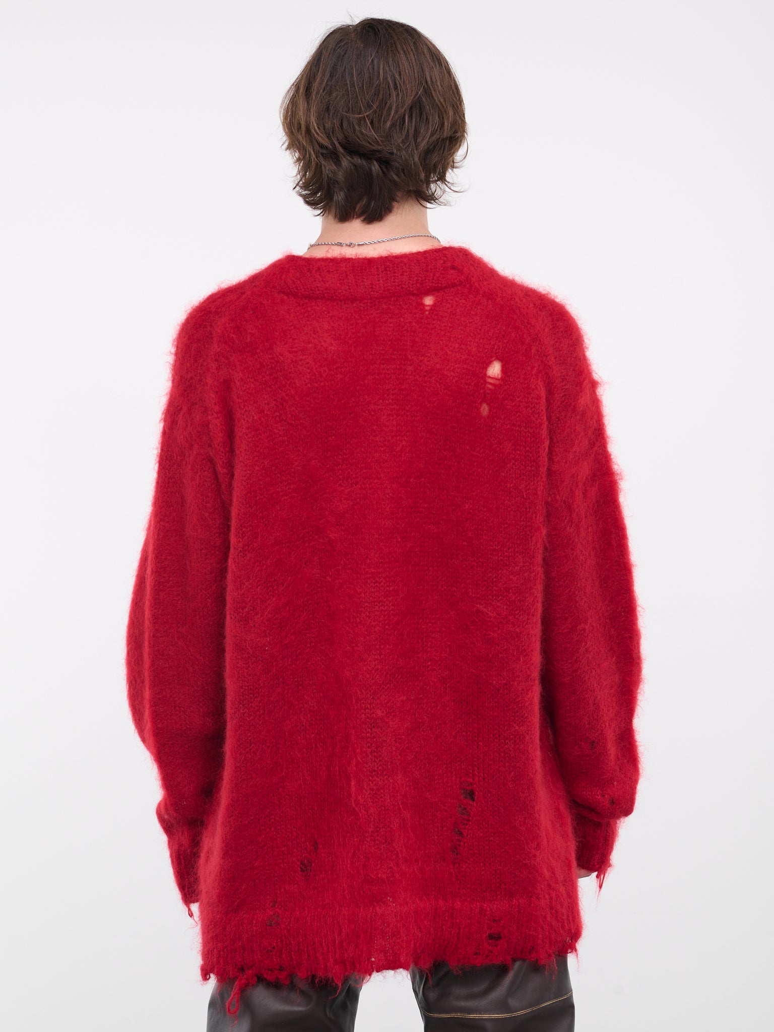 Distressed Knit Cardigan (KT01-RED)