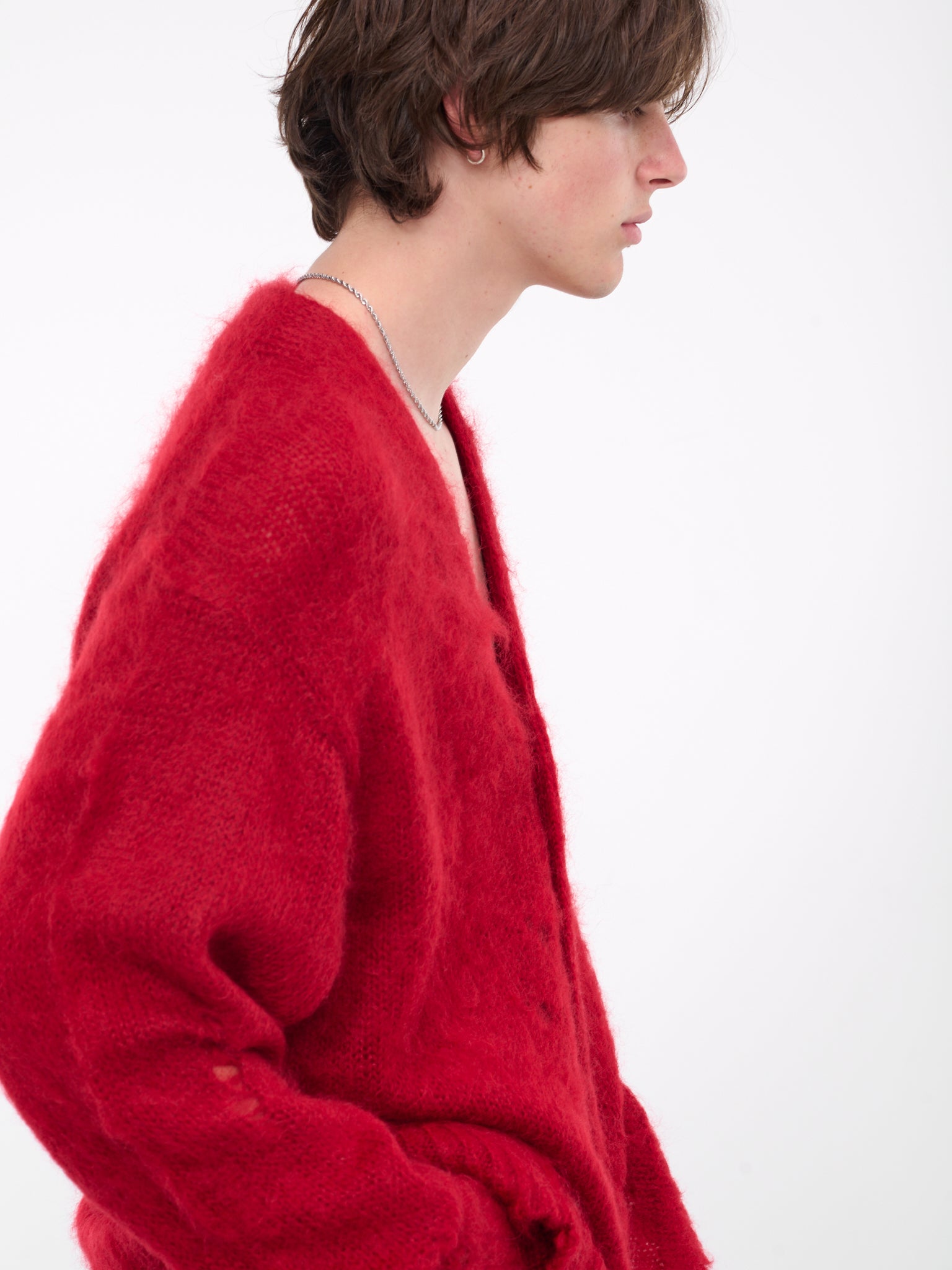 Distressed Knit Cardigan (KT01-RED)