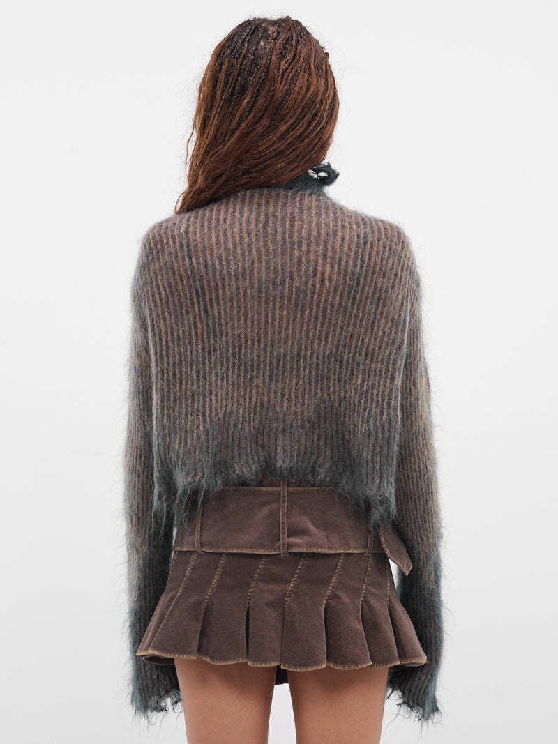 Khaki Mohair Knit Cardigan (KT06M2BU016-KHAKI-INDIGO)