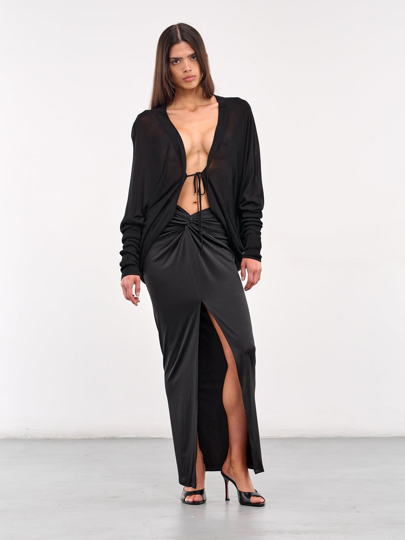 Twisted Maxi Skirt (SK07A1BL900-BLACK)