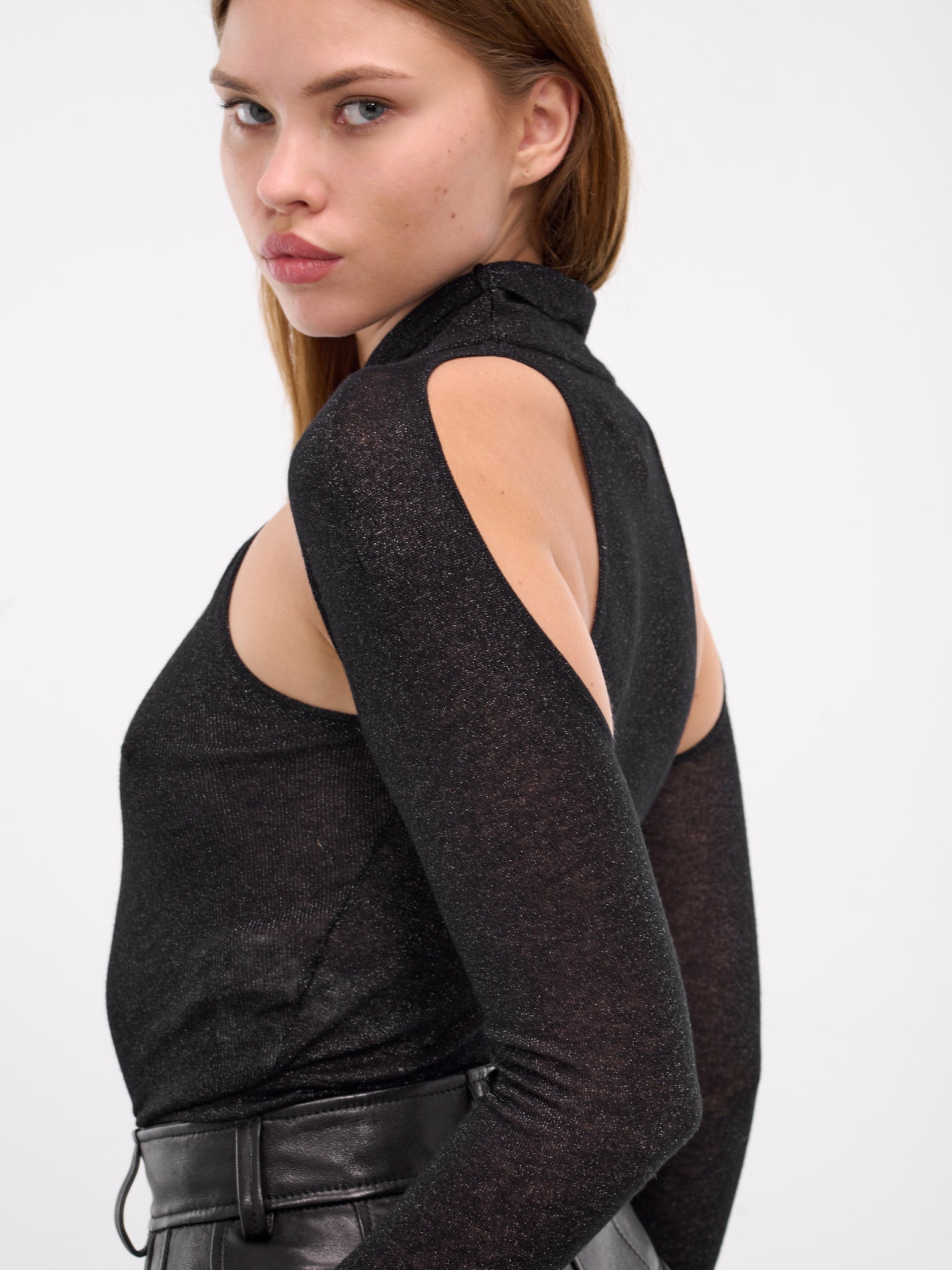 Knotted cut out sweater deals