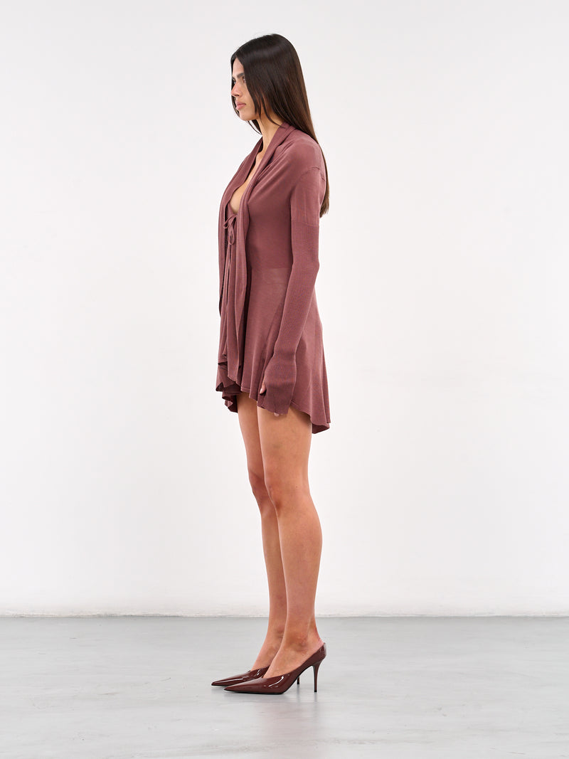 Fishtail Silk Knit Cardigan (KT11S1PU780-GREY-PURPLE)