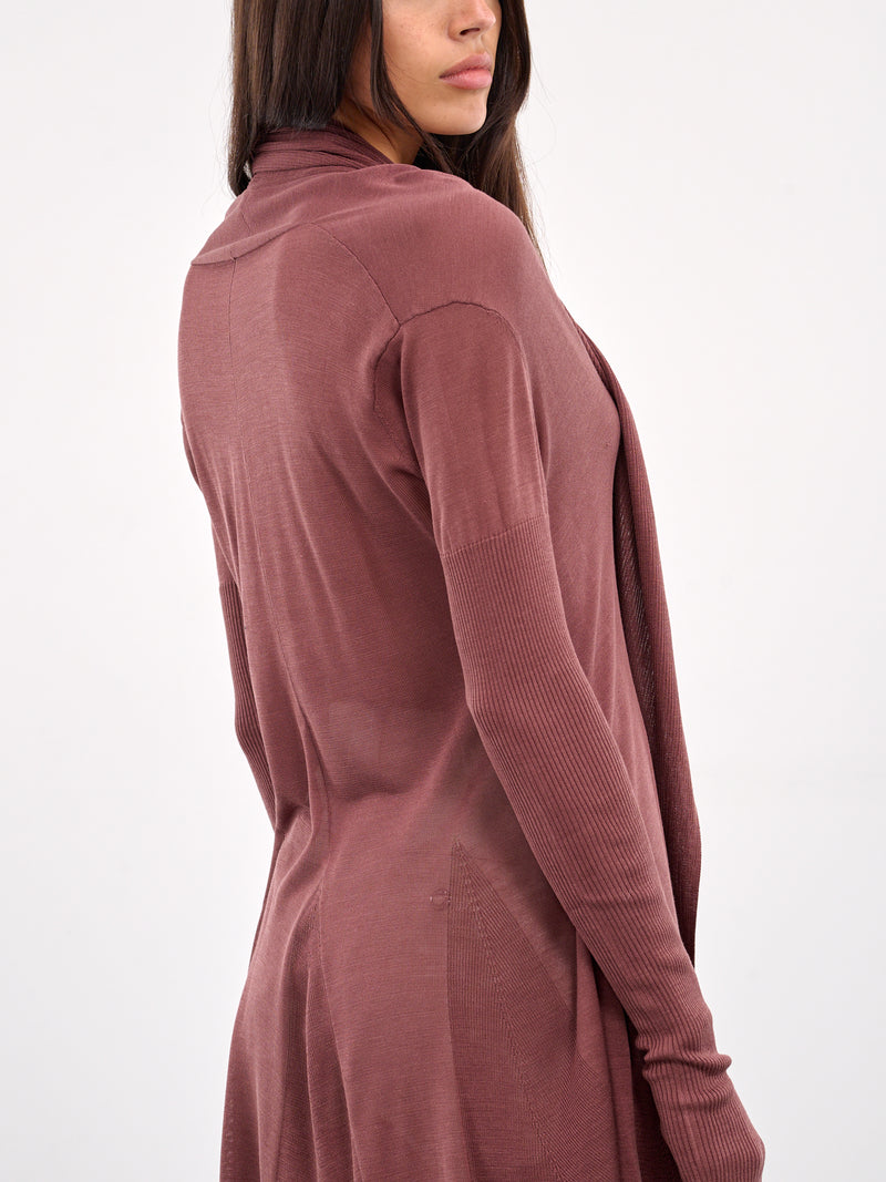 Fishtail Silk Knit Cardigan (KT11S1PU780-GREY-PURPLE)