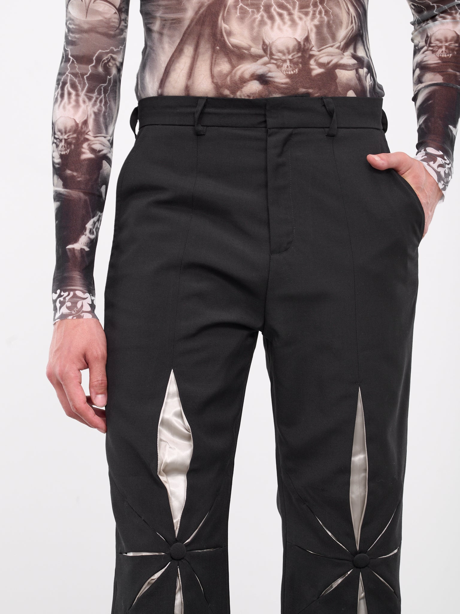 Origami Pants (KU4SMT07AP-T1658-BLACK-CREAM)