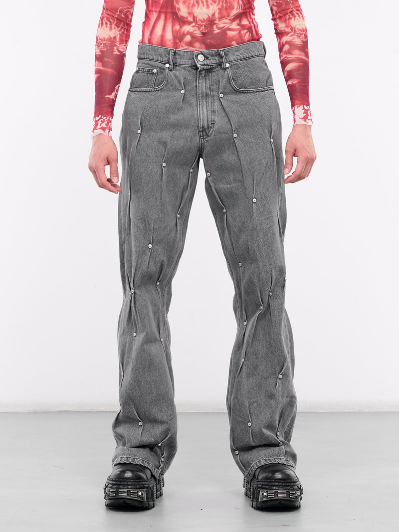 Multi Rivet Denim Jeans (KU4SMT11BP-T1673-CHISELED-STON)