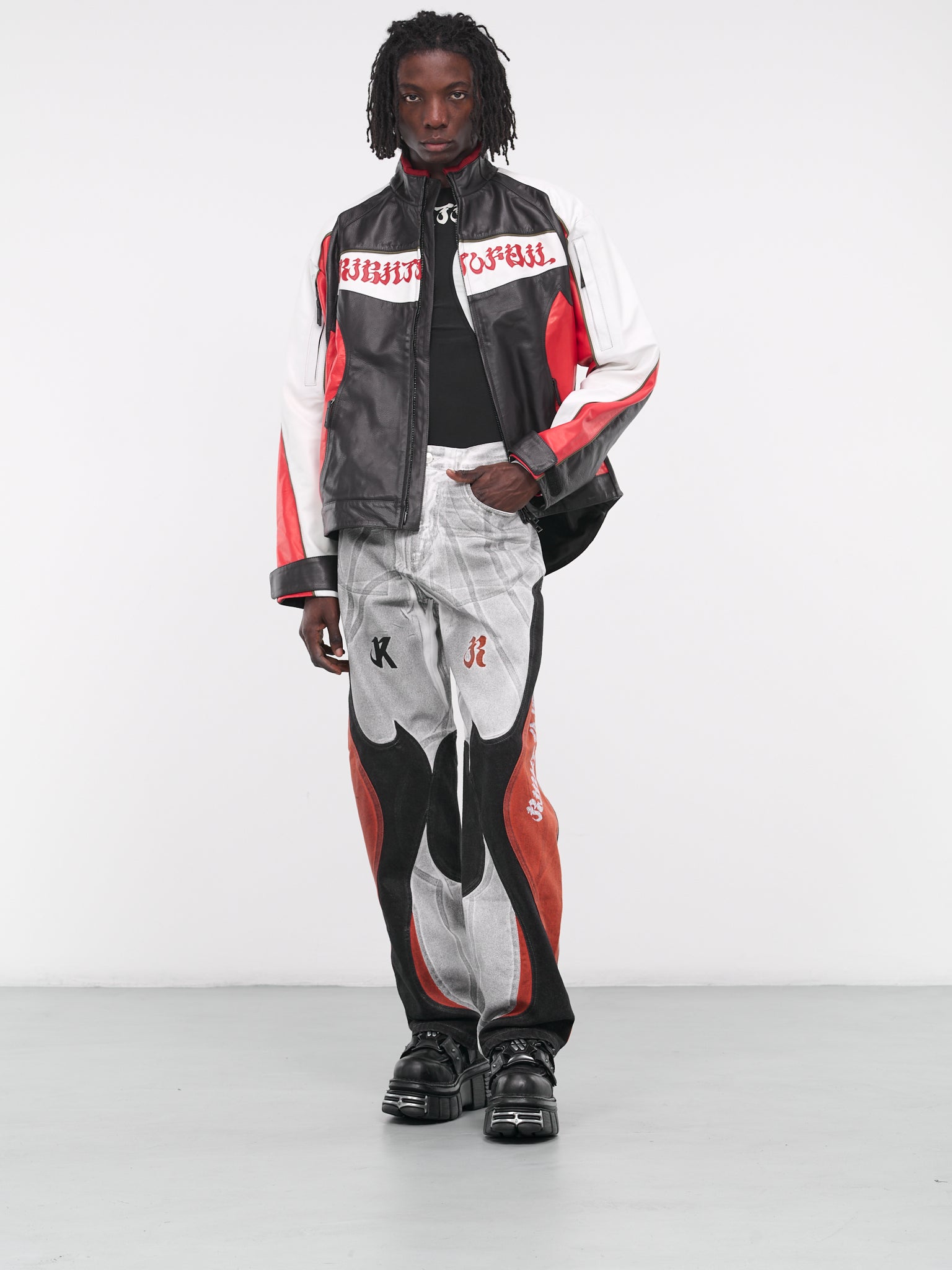 Rider Leather Jacket (KUF3MJ06AP-PE092-310-RED)