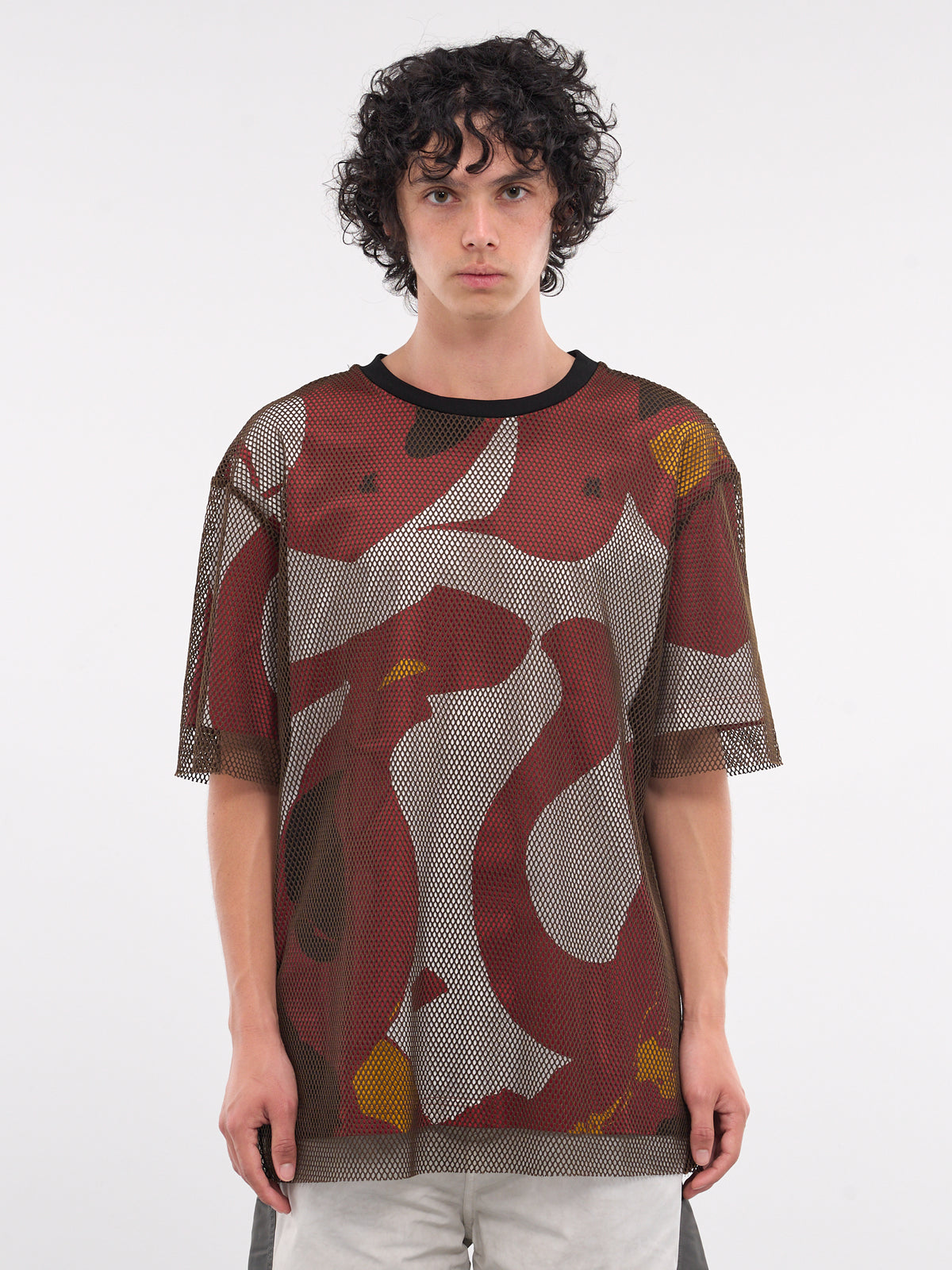 Printed Mesh Tee (KUF4MH06AP-JE130-BROWN)