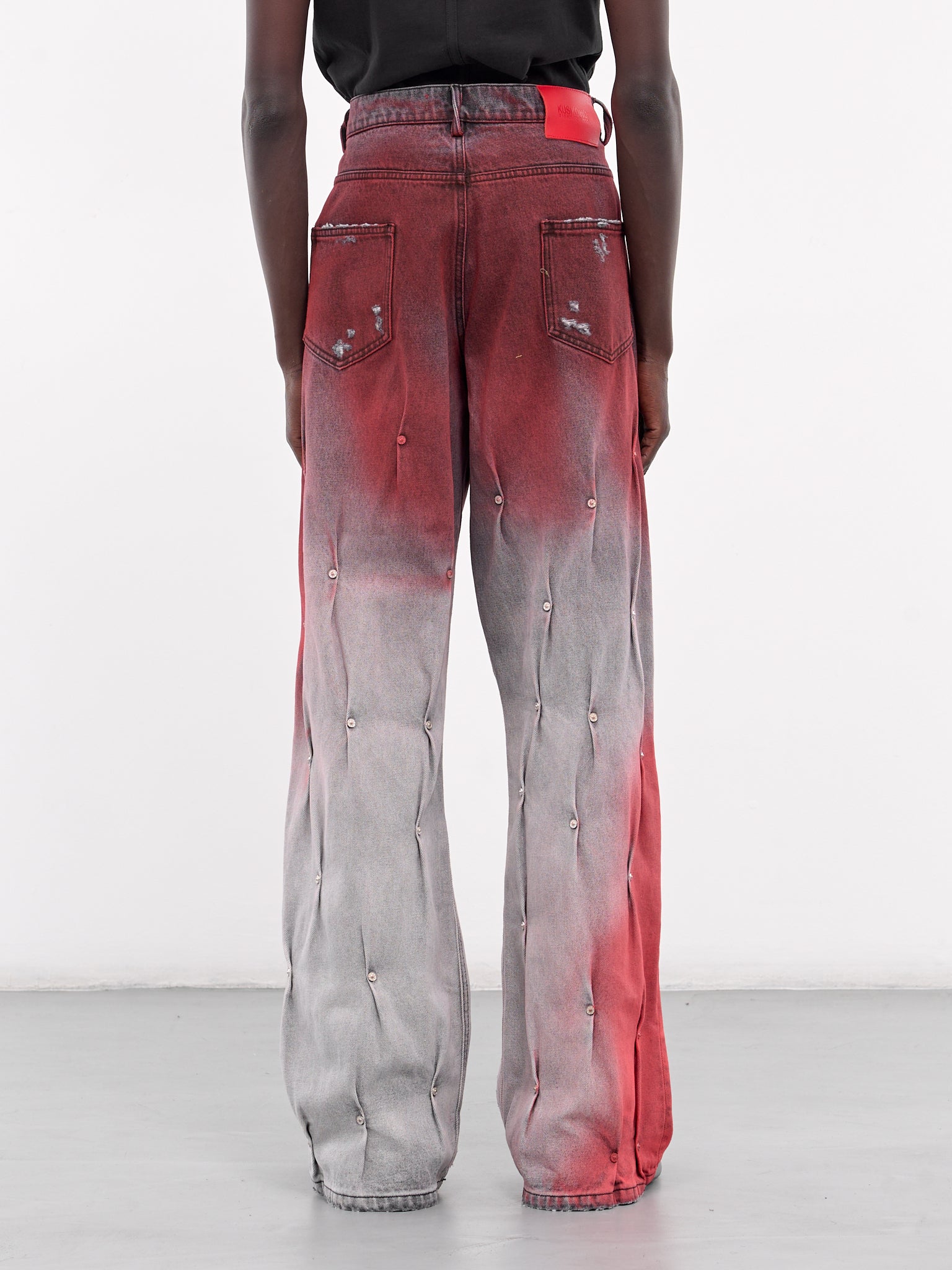 Multi Riven Denim Jeans (KUF4MT11AP-T1384-GREY-RED)