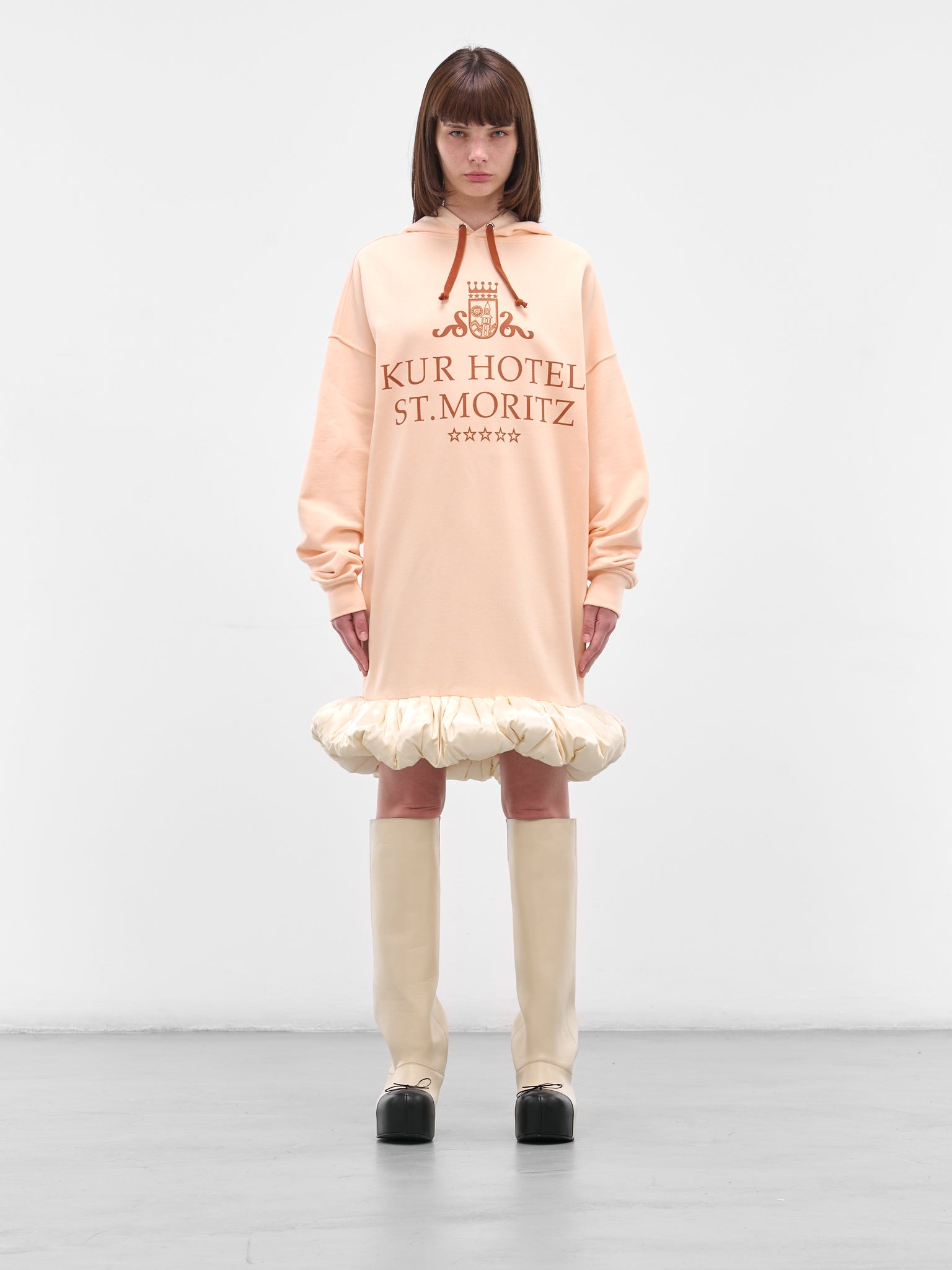 Beige 'St Mortiz' Hoodie Bubble Dress (KUR-HOTEL-ST-MORITZ-PEACH)