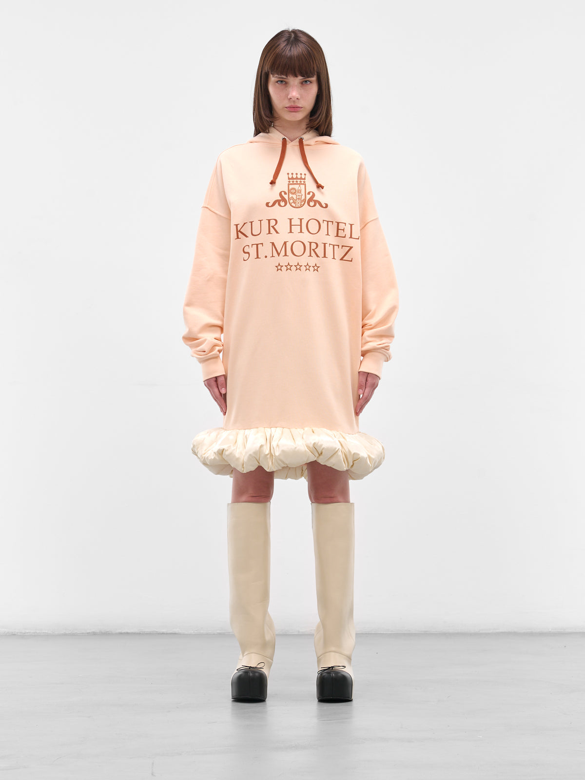Beige 'St Mortiz' Hoodie Bubble Dress (KUR-HOTEL-ST-MORITZ-PEACH)