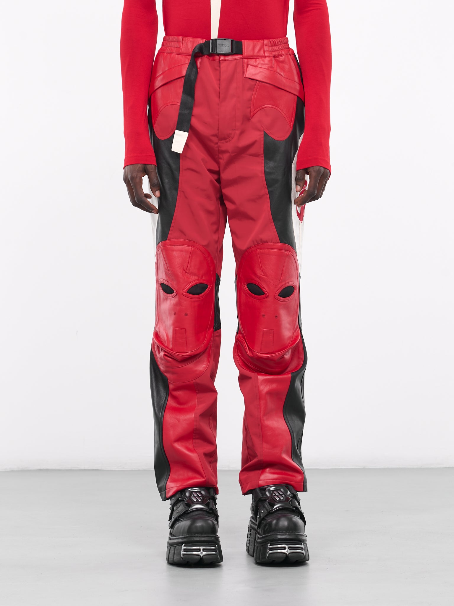 Rider Leather Pants (KUW3PT07KR-C4001-002-RED)