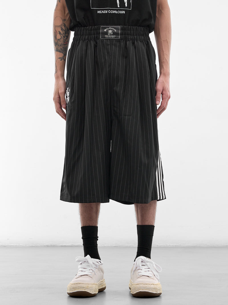 Adidas x Willy Chavarria Pinstripe Shorts (KV2247-BLACK-WHITE)