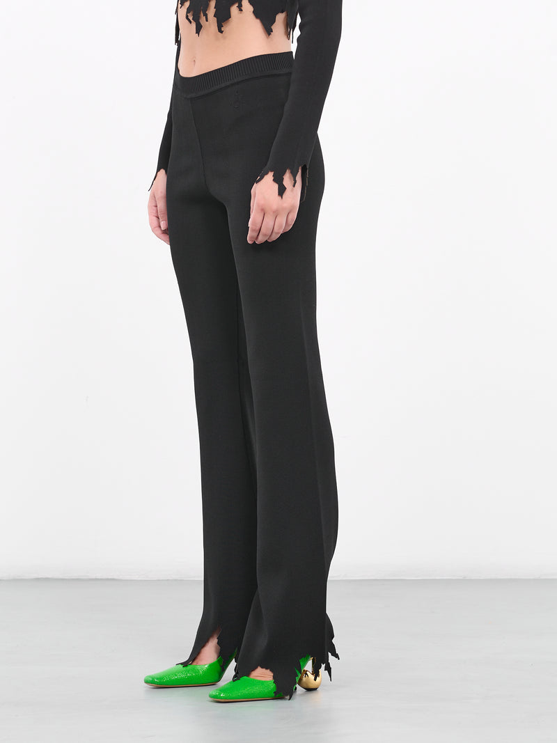 Laser-cut Knit Pants (KW1021-999-BLACK)