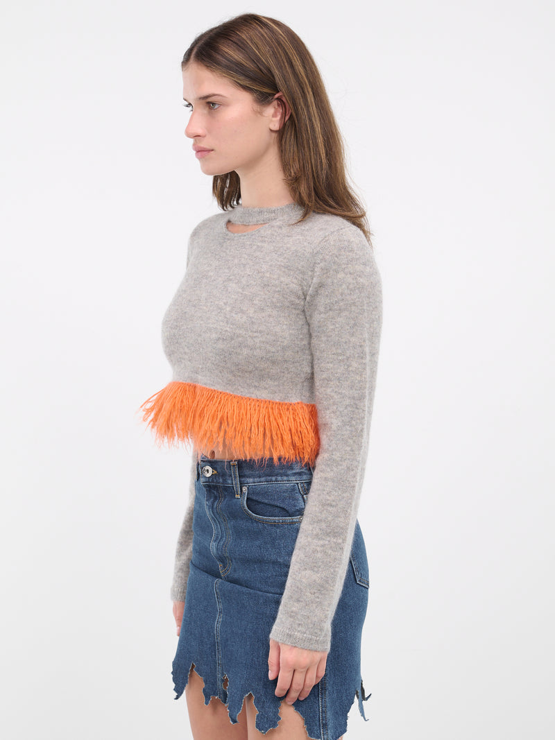 Fringe-Hem Jumper (KW1038-905-LIGHT-GREY)