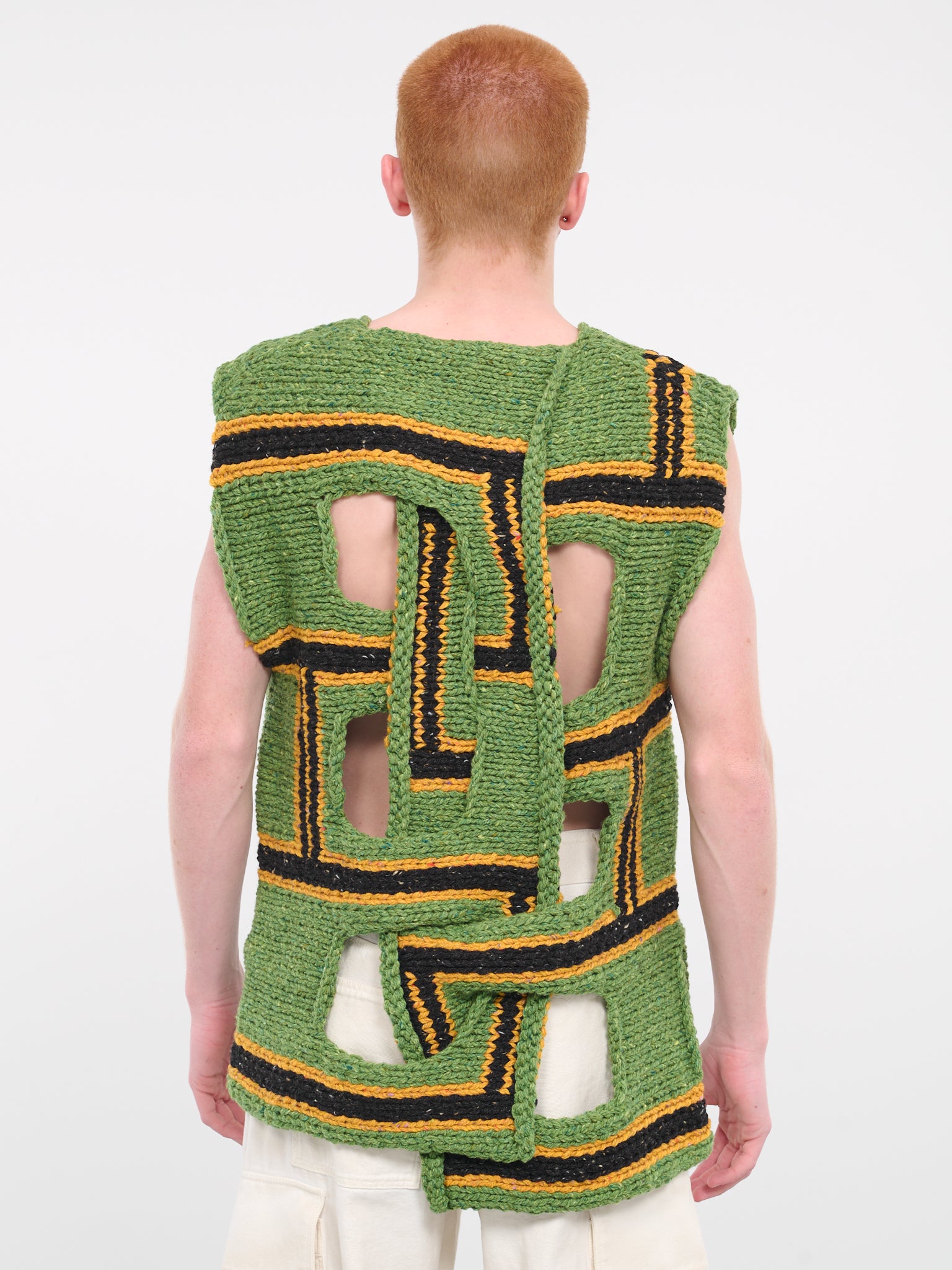 Interwoven Stripe Vest (KW1107-YN0319-GREEN)