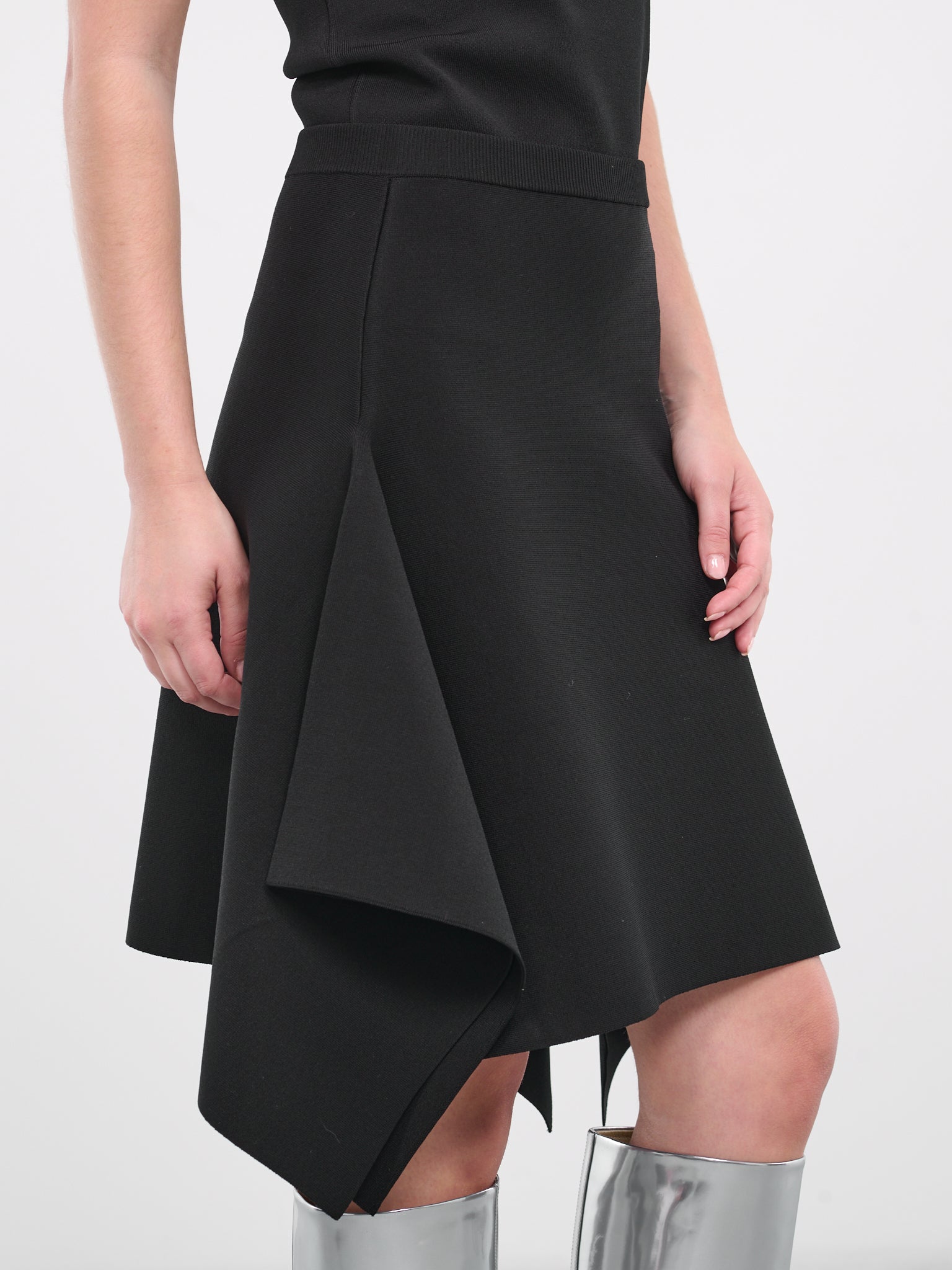 Square Hem Skirt (KW1111-YN0219-999-BLACK)