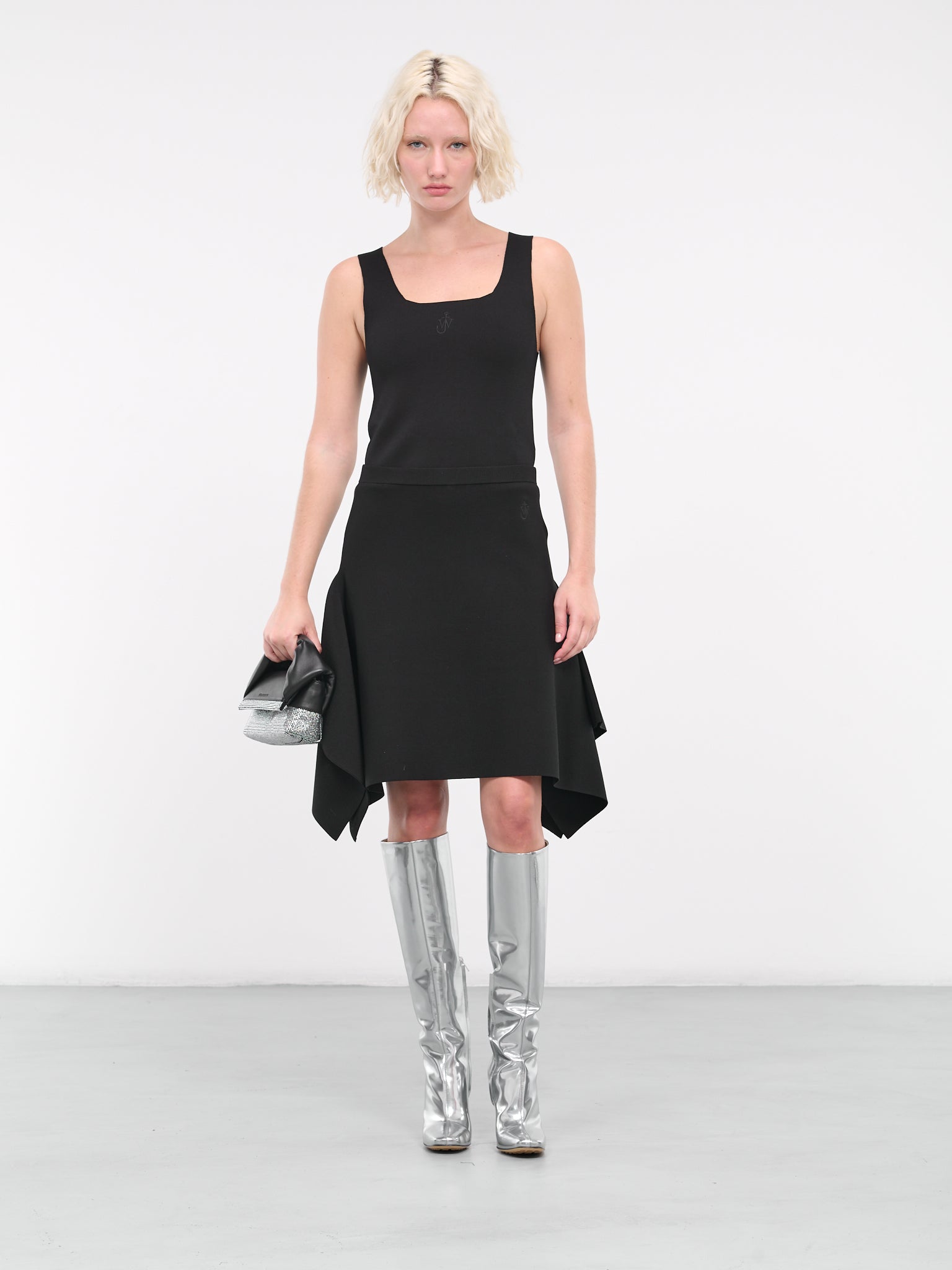 Square Hem Skirt (KW1111-YN0219-999-BLACK)