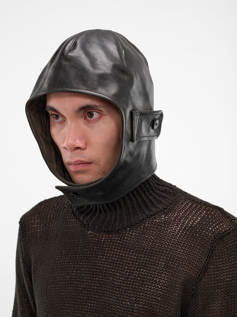 Black Horse Leather Aviator Hat (LA-175R-RAF-BLACK)