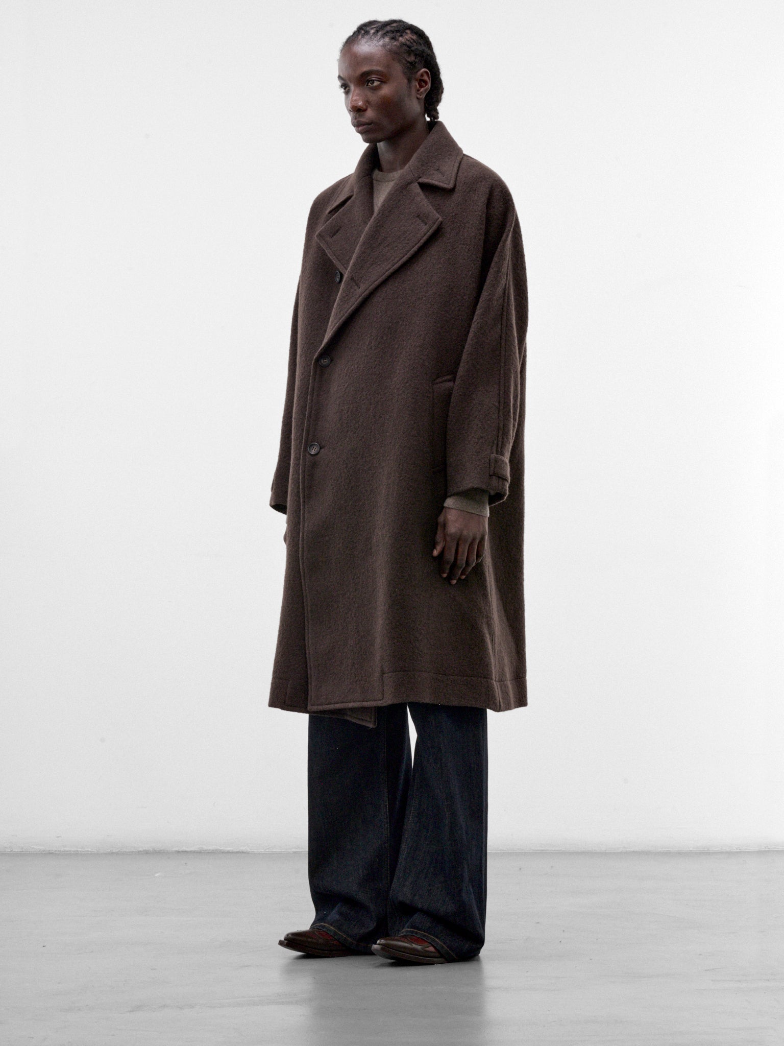 Brown Fuller Wool Coat (LA68FA221-44-BROWN)