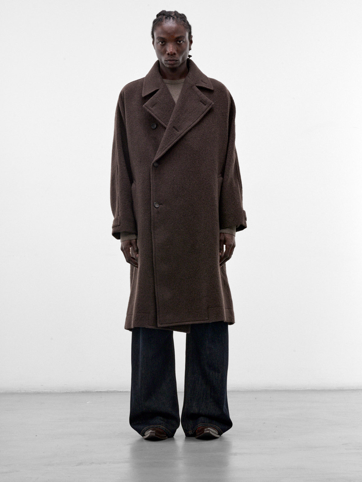 Brown Fuller Wool Coat (LA68FA221-44-BROWN)