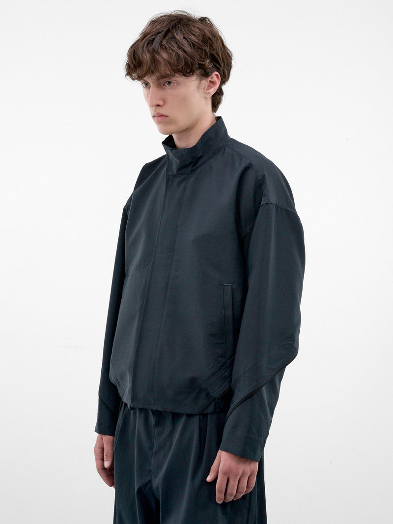 Green Boxy Spiral Seam Jacket (LA68FC061-63-DARK-GREEN)