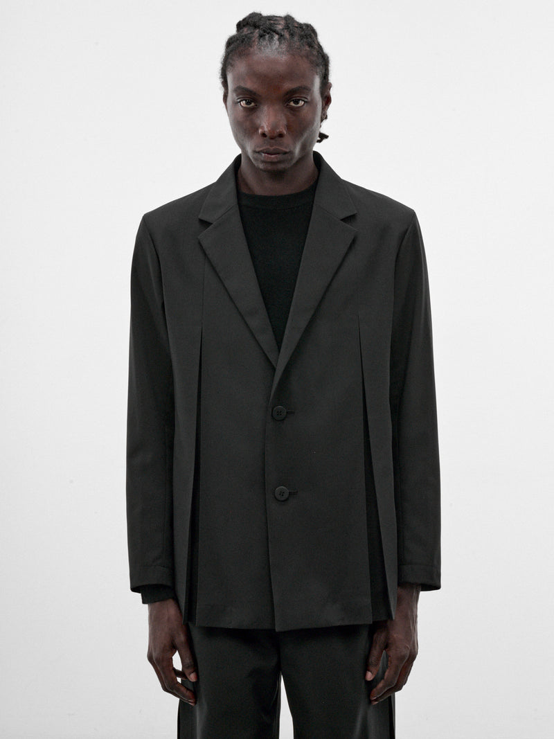Wings Black Pleated Blazer (LA68FD022-15-BLACK)