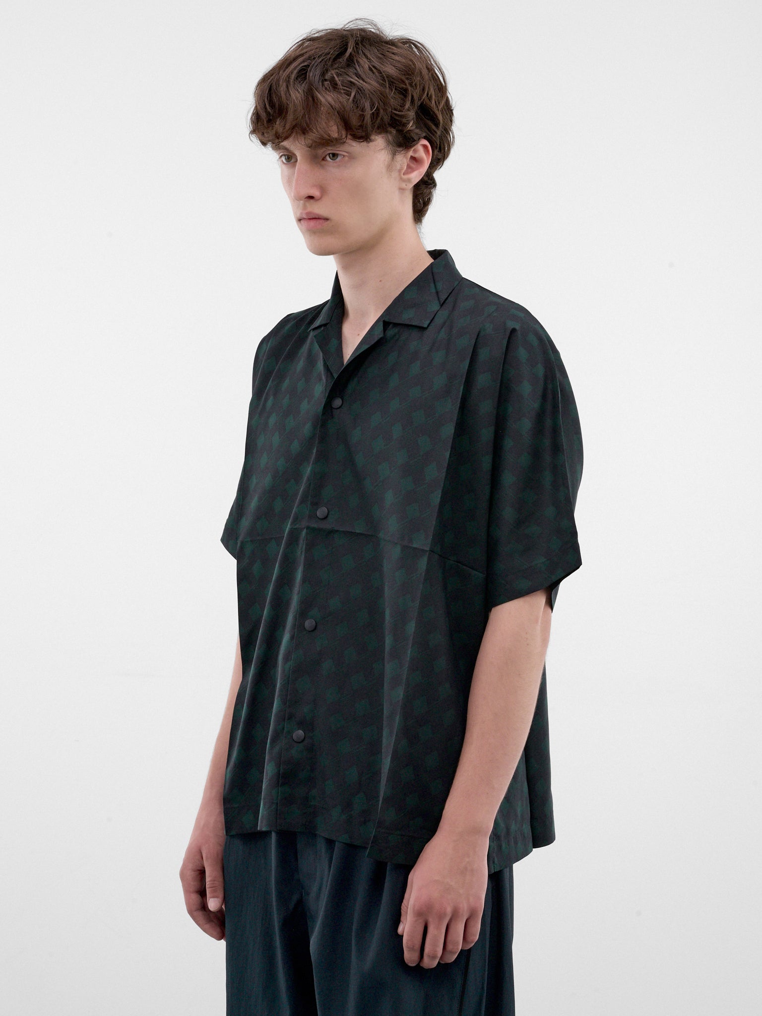 Navy Checkered Boxy Shirt (LA68FJ055-75-NAVY)