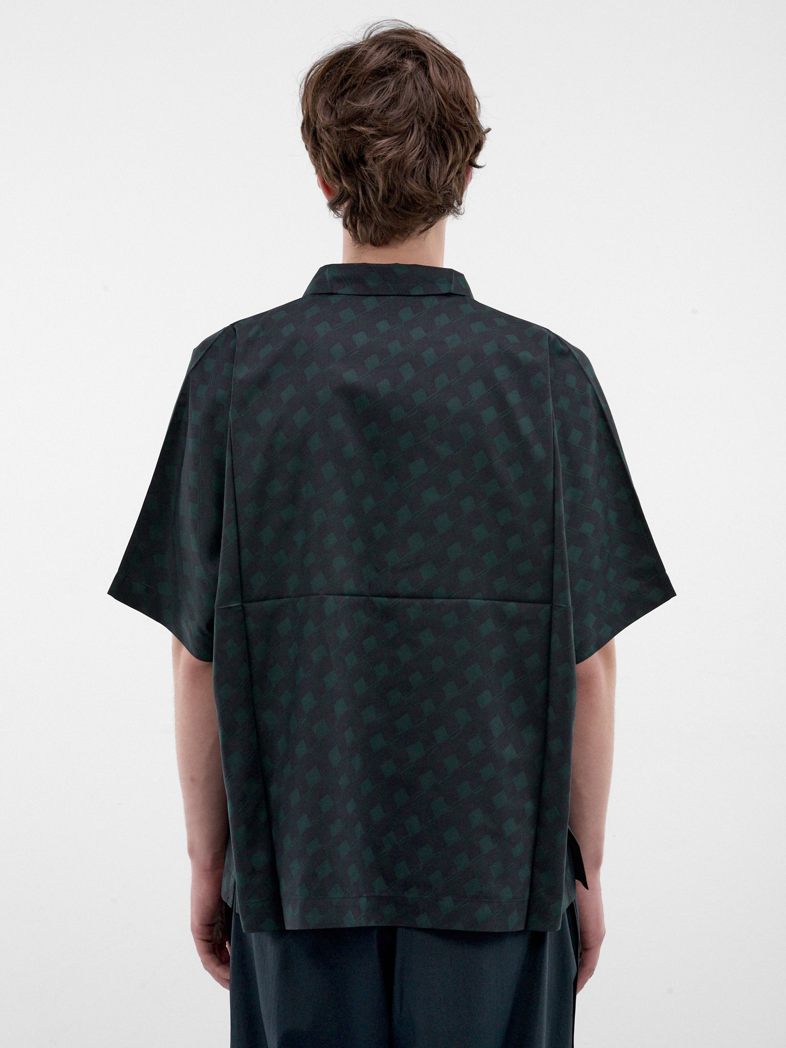 Navy Checkered Boxy Shirt (LA68FJ055-75-NAVY)