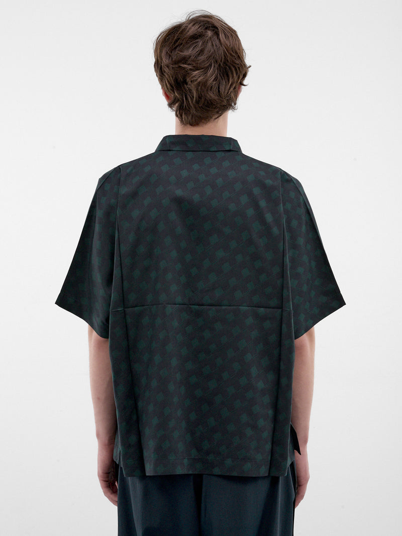 Navy Checkered Boxy Shirt (LA68FJ055-75-NAVY)