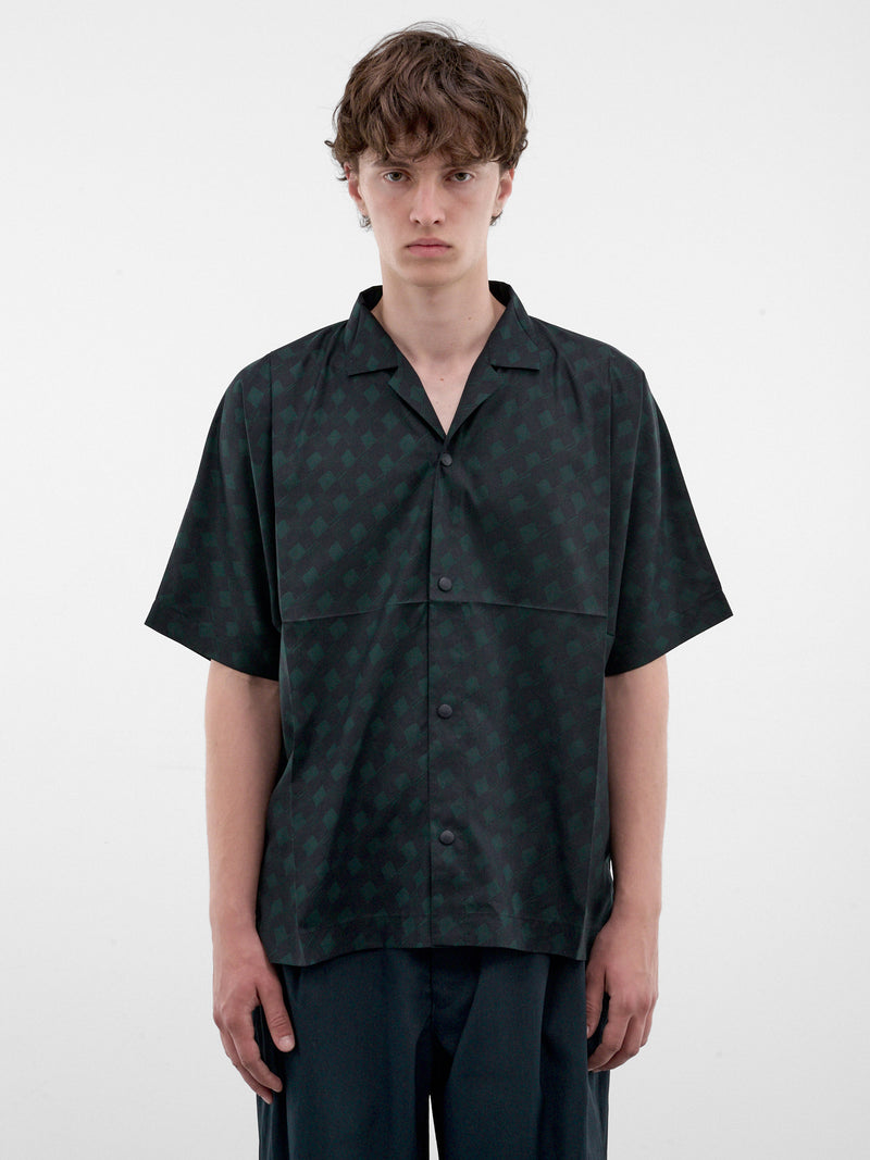 Navy Checkered Boxy Shirt (LA68FJ055-75-NAVY)