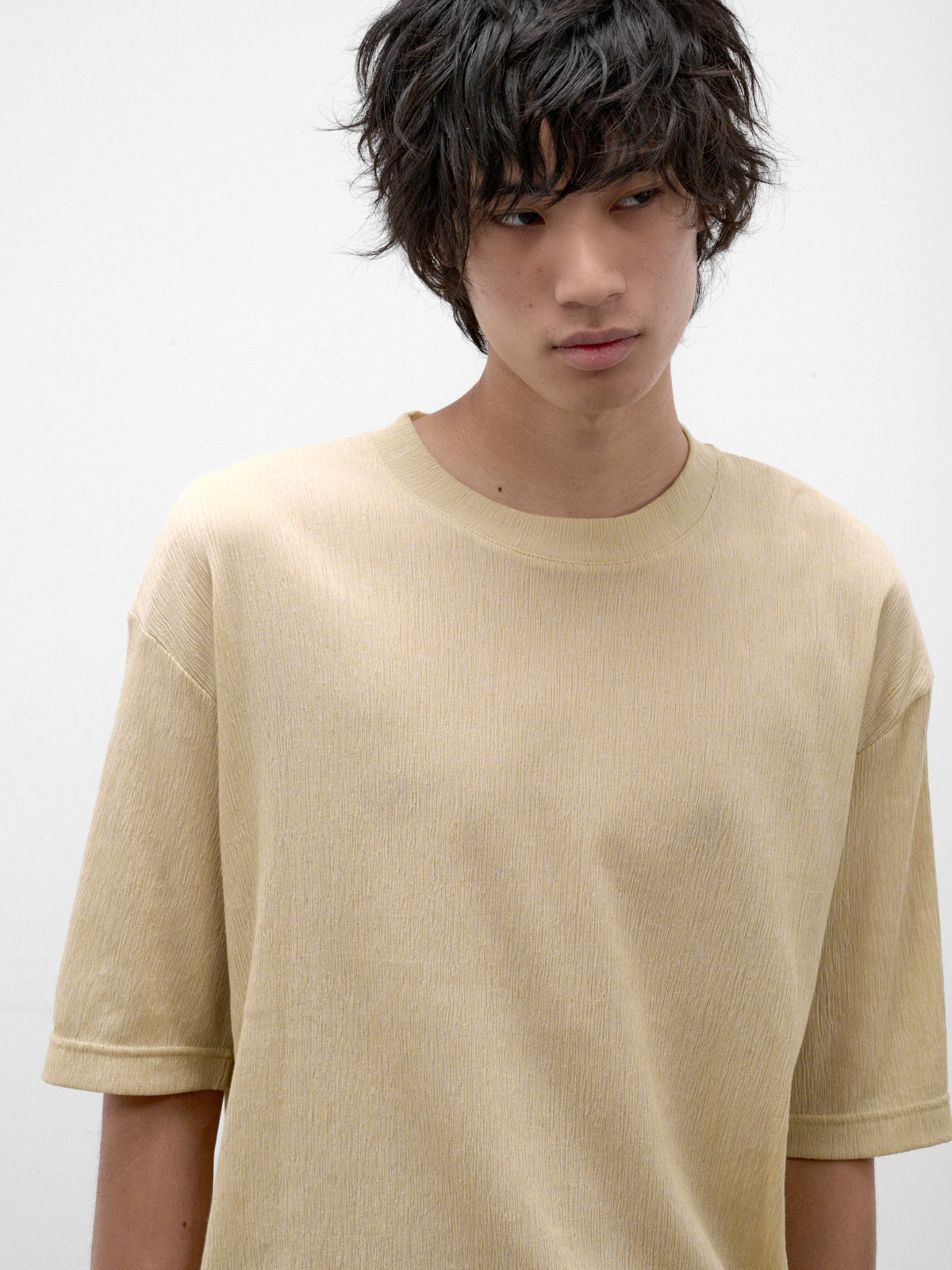 Light Beige Relaxed Tee (LA68JK116-40-LIGHT-BEIGE)