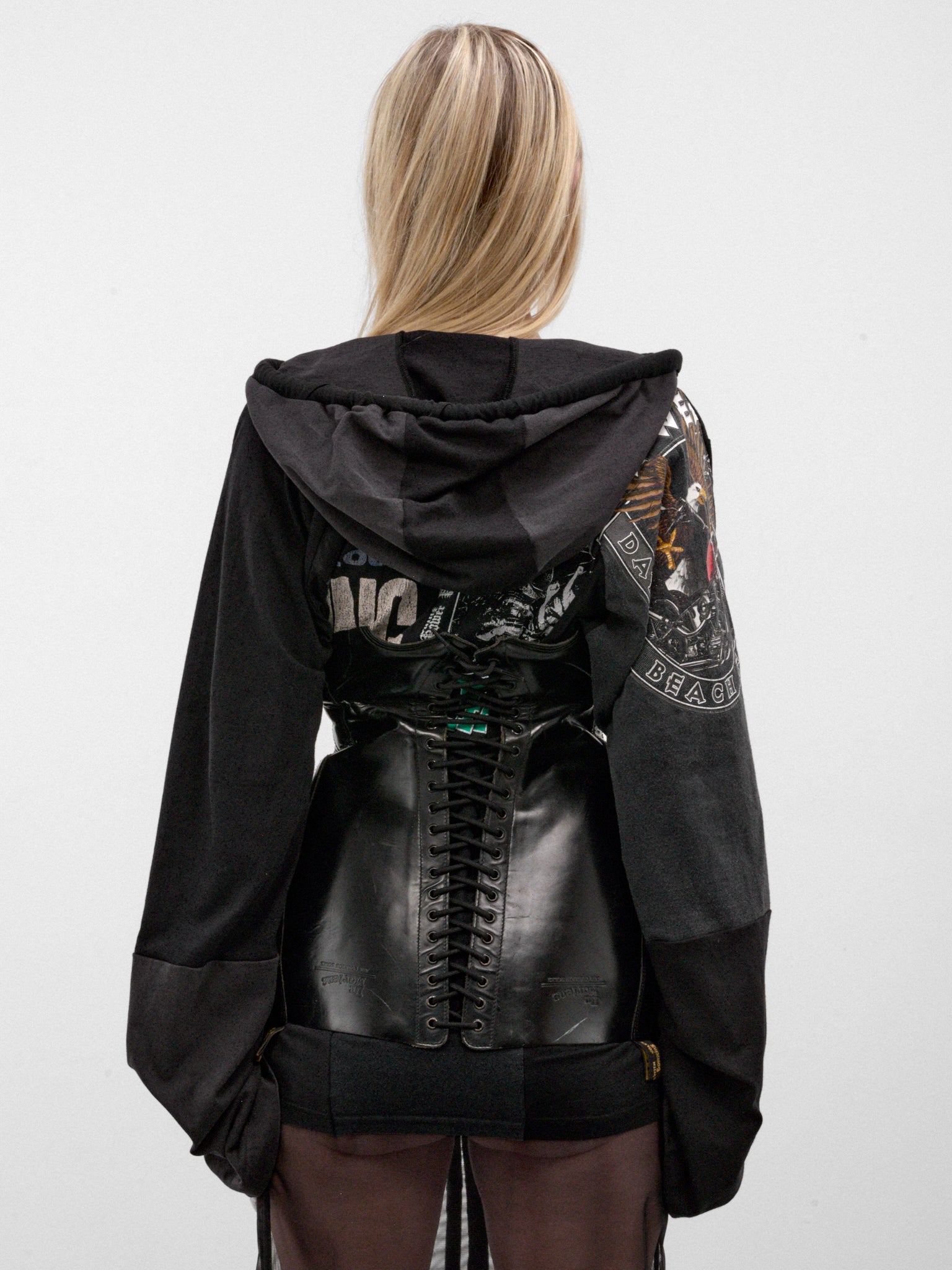 Black Laced Leather Corset (LACED-LEATHER-CORSET-BLACK)