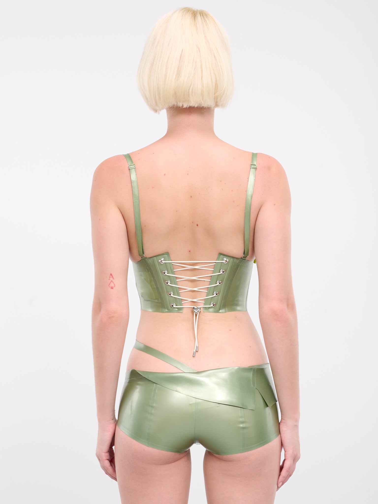 Latex Flower Corset (LAXTP021-MIAMI-GREEN)