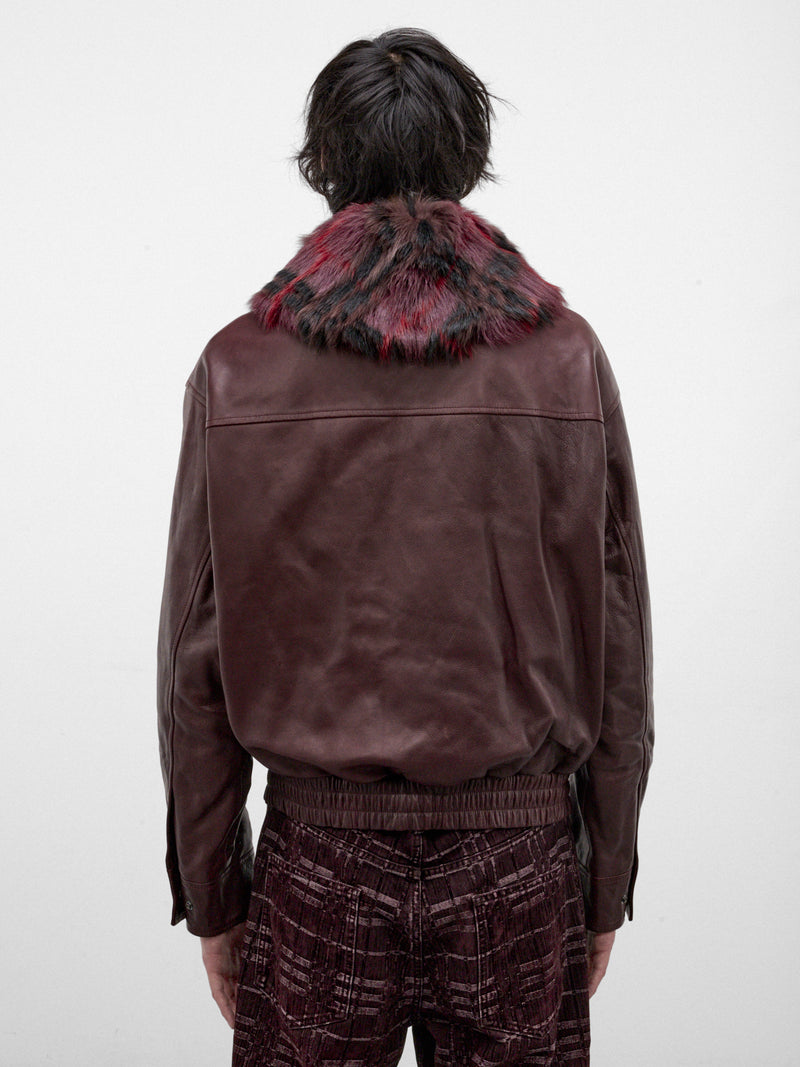 Bordeaux Leather Latchford Bomber Jacket (LATCHFORD-A1193-BORDEAUX)