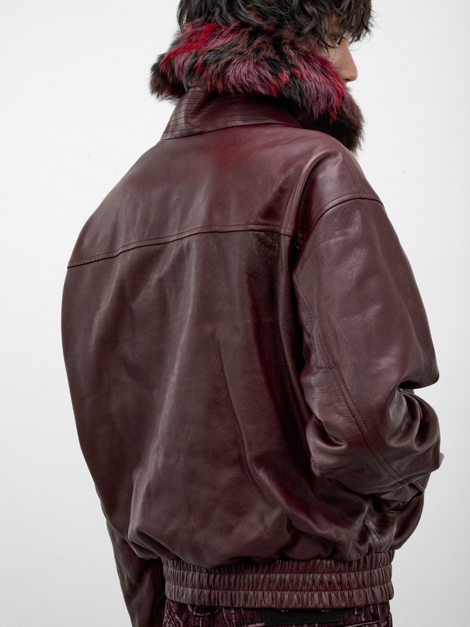 Bordeaux Leather Latchford Bomber Jacket (LATCHFORD-A1193-BORDEAUX)