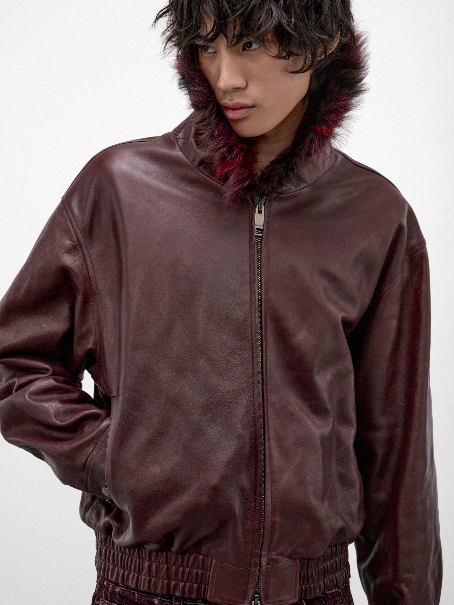 Bordeaux Leather Latchford Bomber Jacket (LATCHFORD-A1193-BORDEAUX)