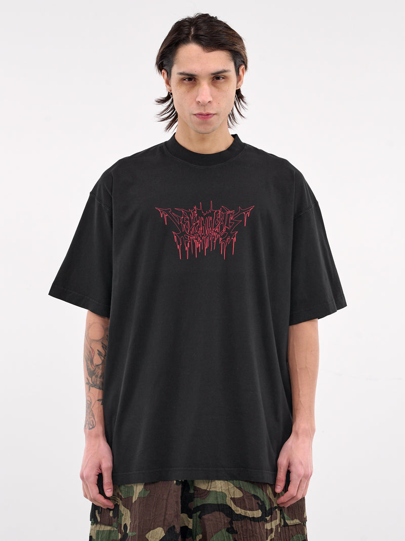 40th Anniversary Drip Metal Tee (LATR100B-WASHED-BLACK)