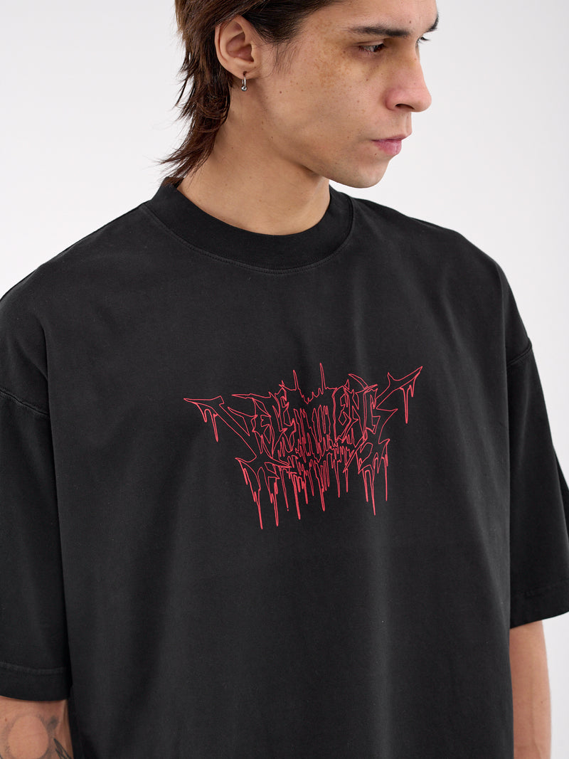 40th Anniversary Drip Metal Tee (LATR100B-WASHED-BLACK)