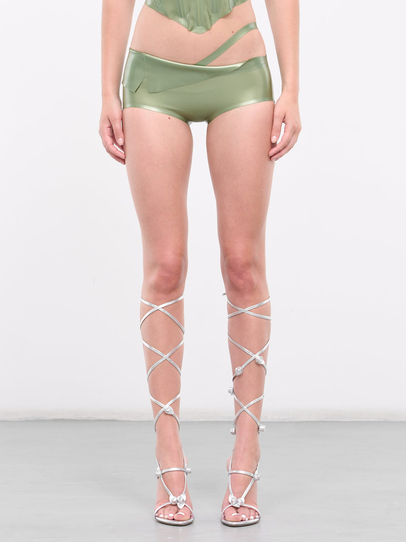 Latex Lapel Shorts (LAXSO07-PAULETTE-GREEN)